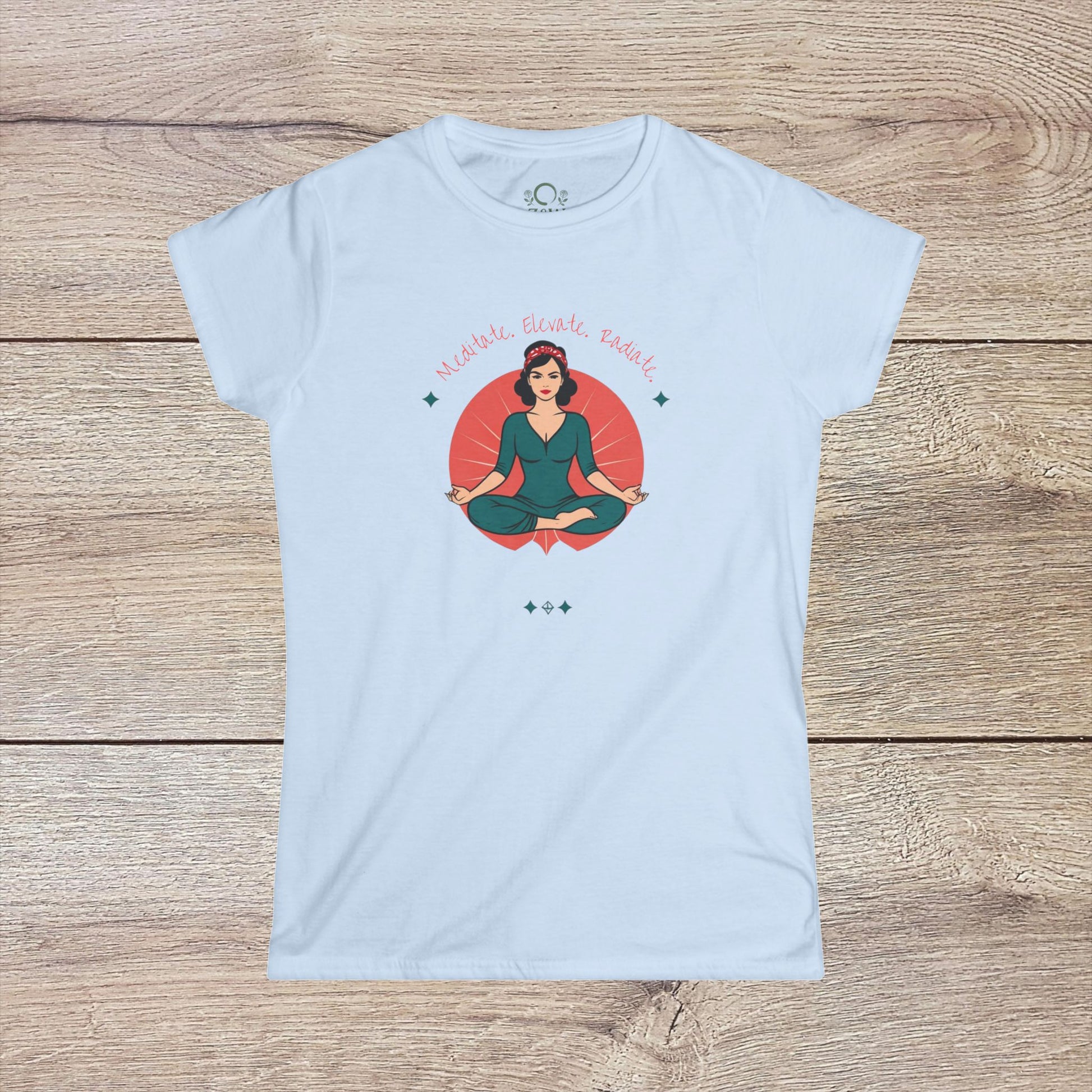 Women's Festival Crop Top from Mindful Vibes Yoga Wear in white showcasing a serene meditation design, ideal for festivals and self-care days.