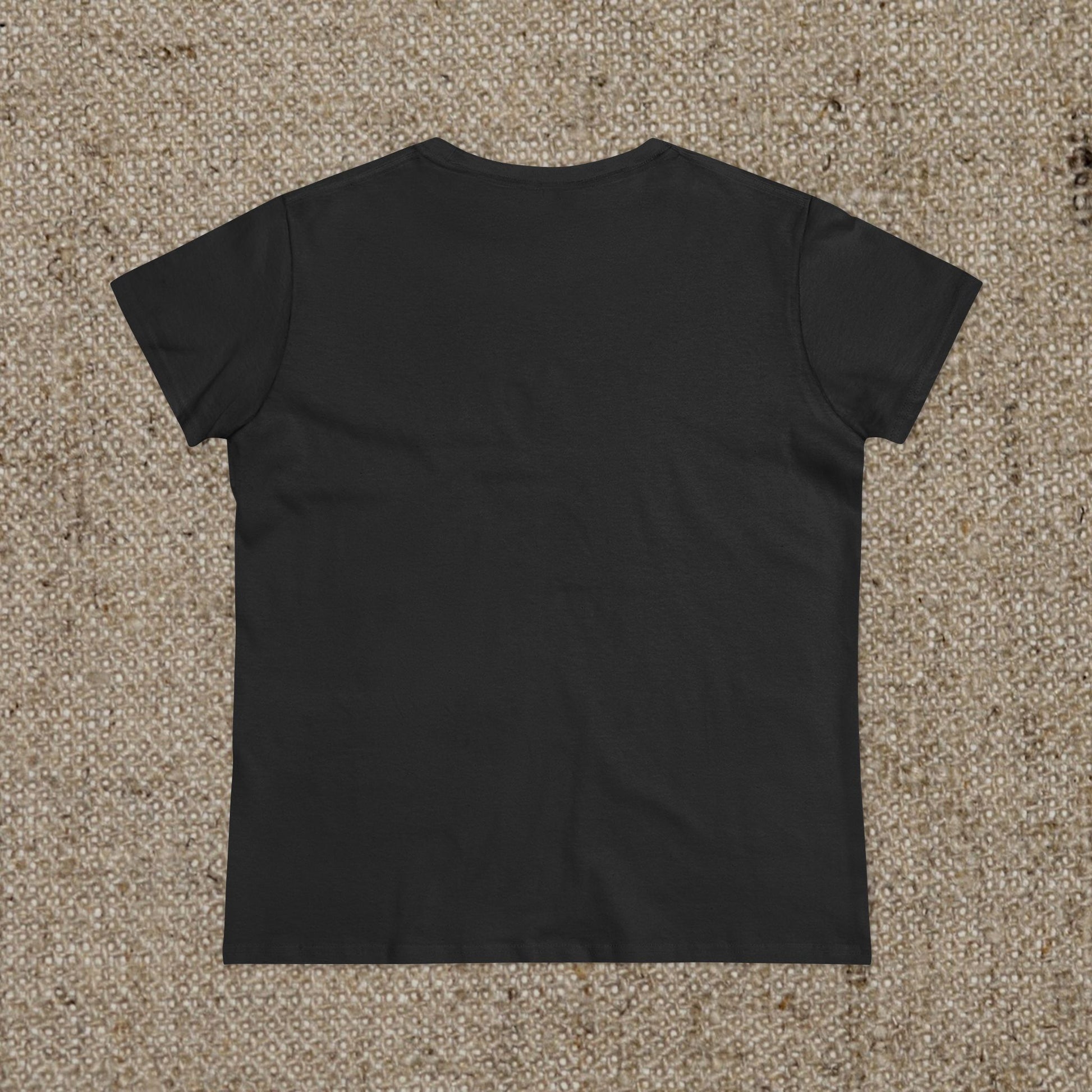 Back view of the ZenAndWhiskey Classic 100% Cotton Tee in solid black, emphasizing its durable design and comfortable fit.