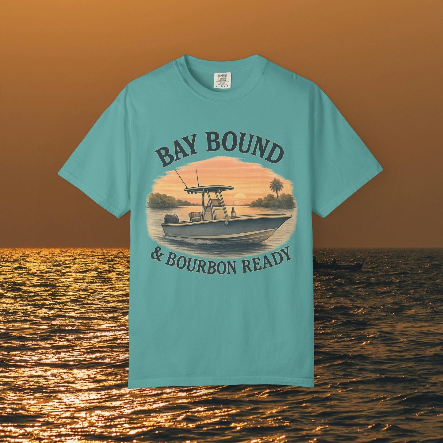 Bay Bound T-Shirt for Summer featuring an eye-catching boat motif, perfect for fishing and beach lovers. Soft, breathable cotton ensures comfort, available in sizes S-4XL.
