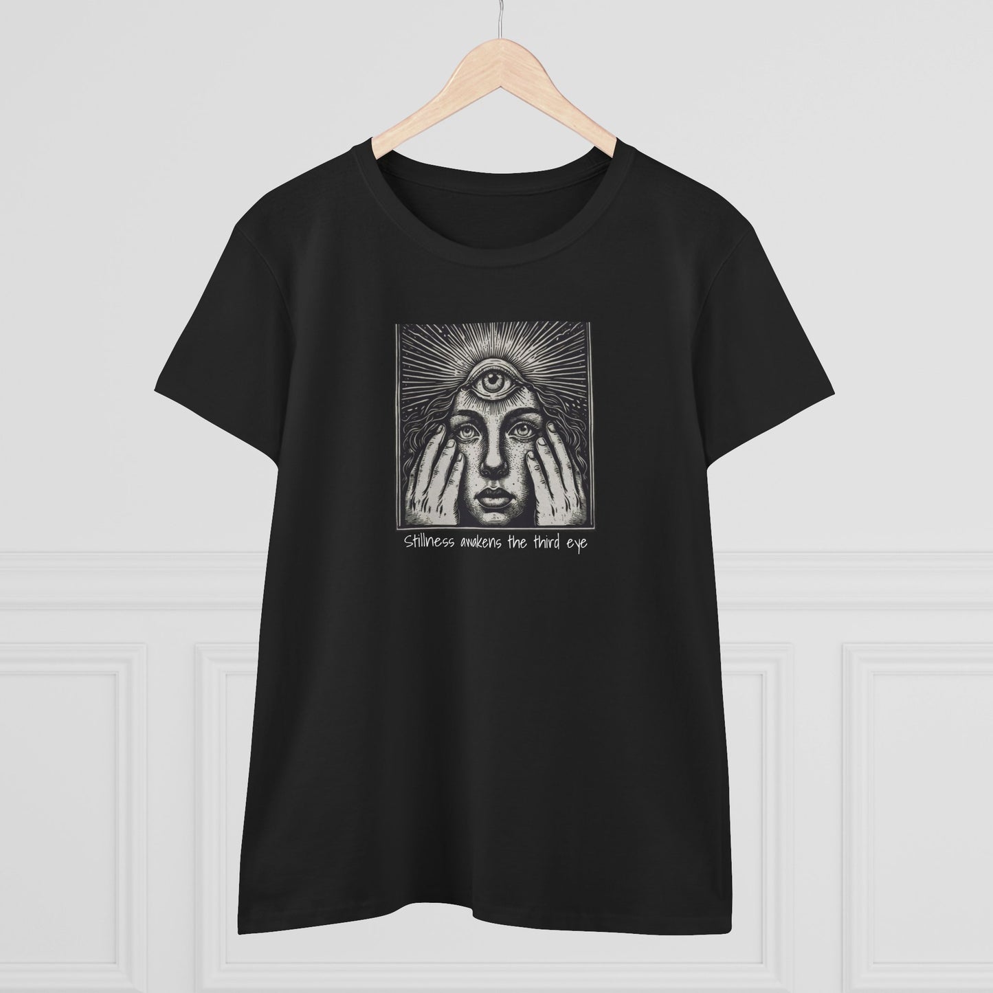 Front view of the Stylish Third Eye Graphic Tee featuring a unique graphic design, perfect for casual fashion lovers.