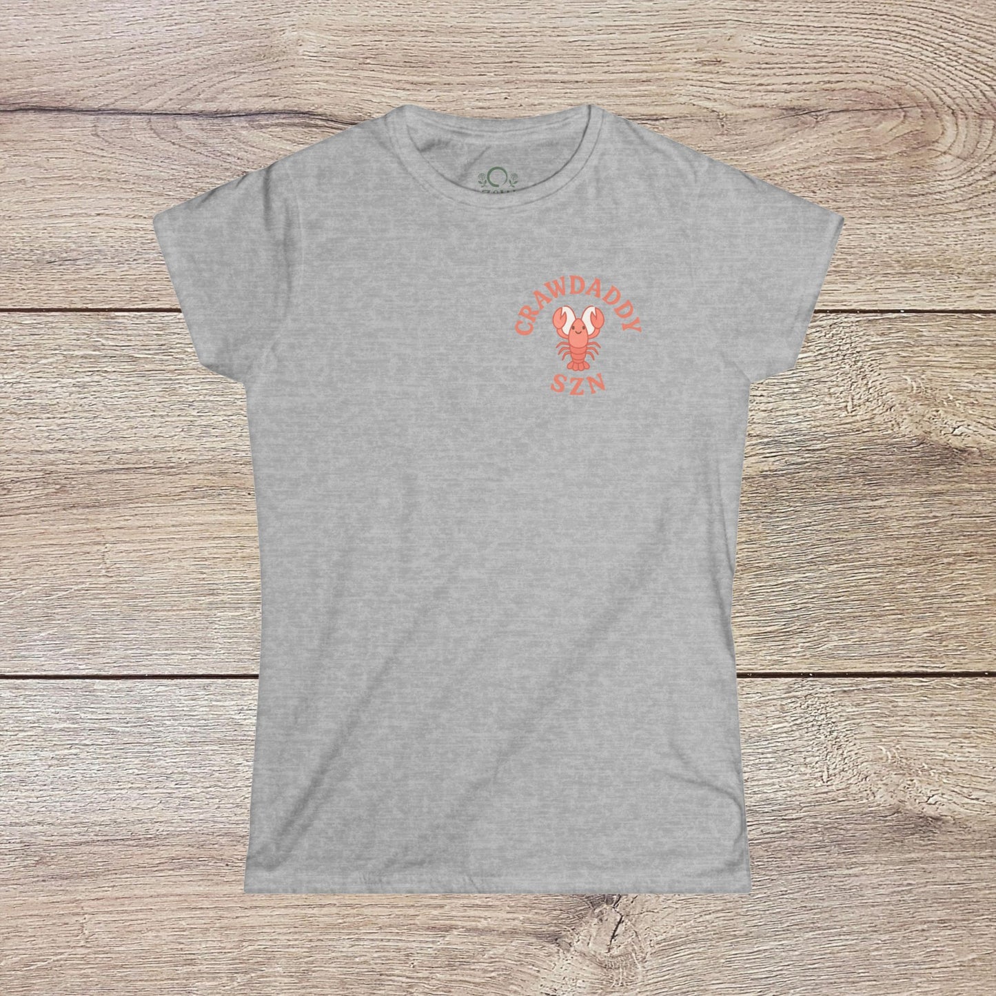 Crawfish Boil Shirt for Women | Fun Seafood Tee for Summer Festivals & NOLA Celebrations in heather gray featuring crawdad graphic, perfect for seafood lovers.