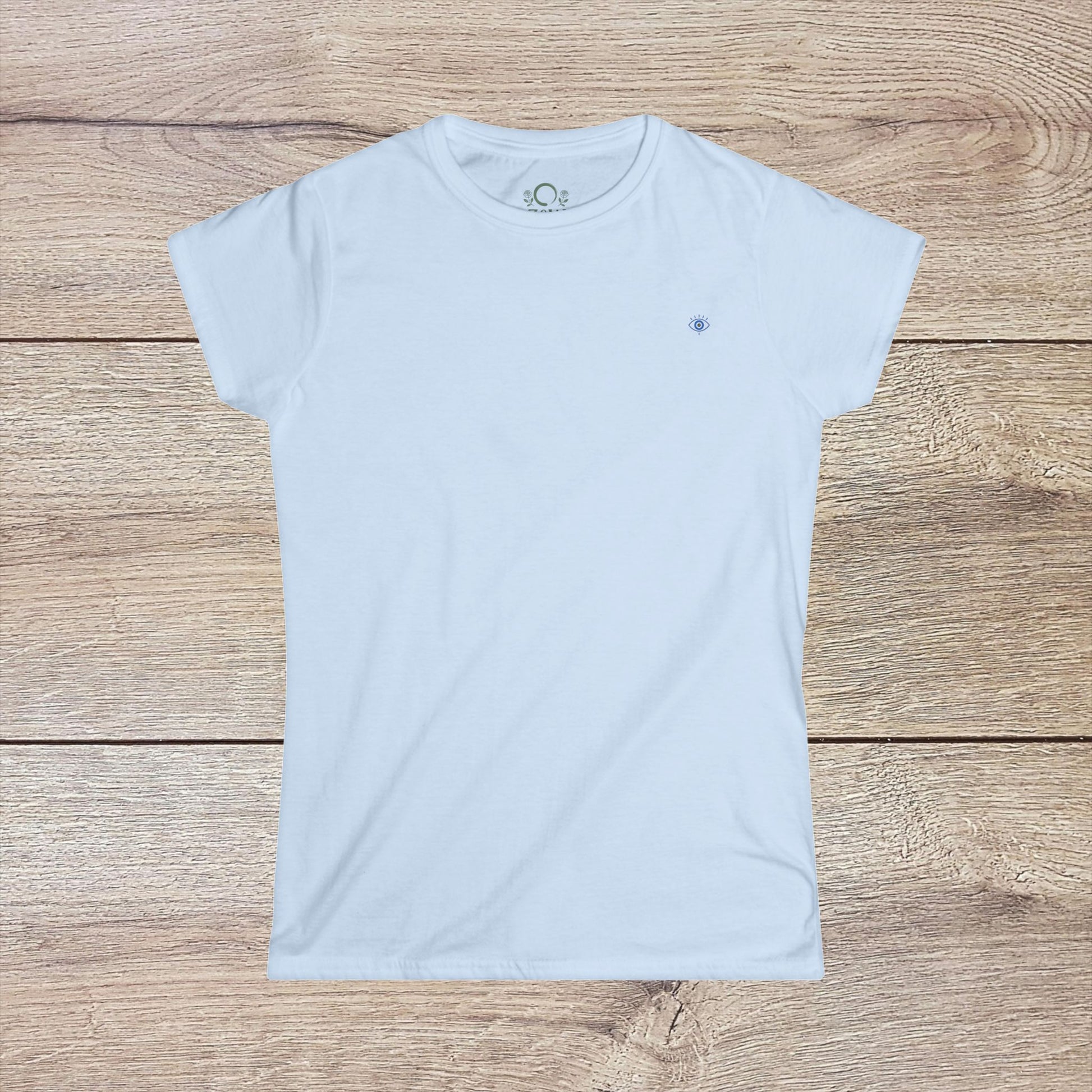 Ladies' V-Neck T-Shirt in white - Versatile 100% Cotton Tee with a positive graphic design for a fashionable touch.