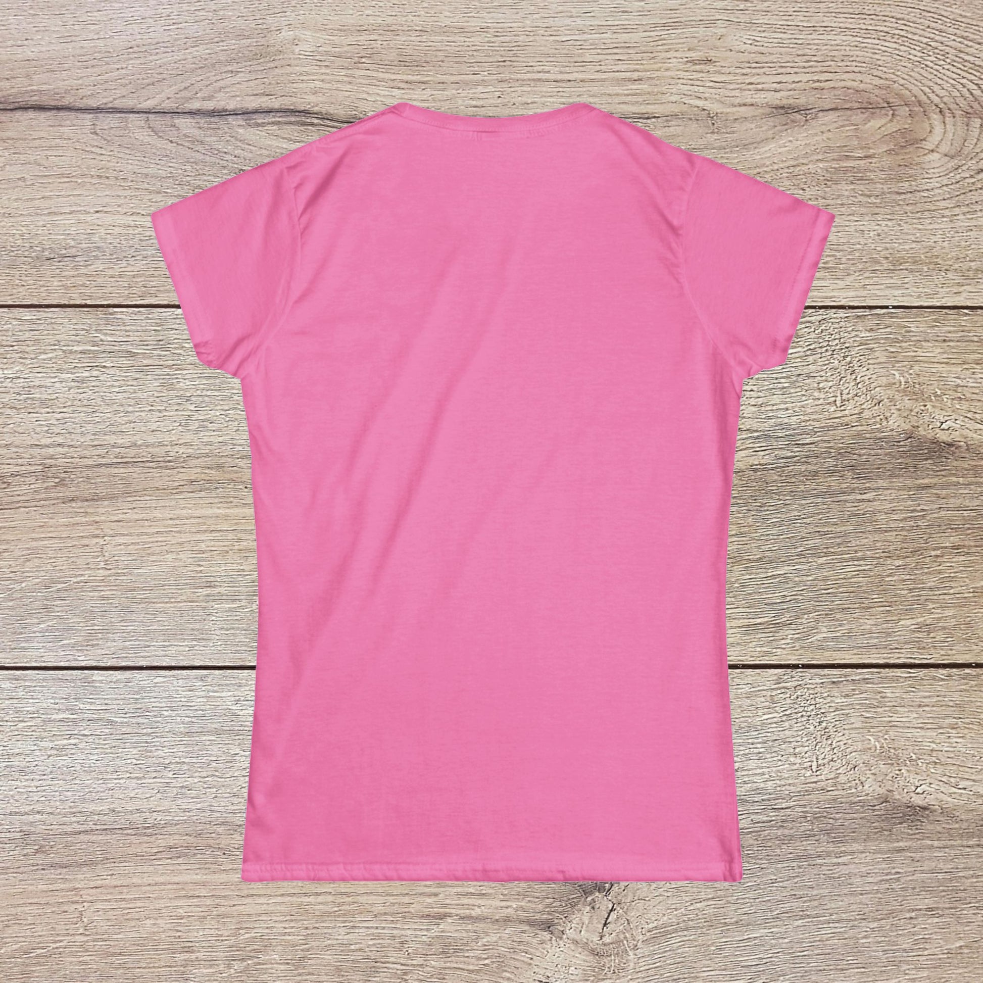Back view of a Funny Pilates T-Shirt with Durable Shoulder Tape and Classic Fit for Everyday Comfort, featured in vibrant pink.