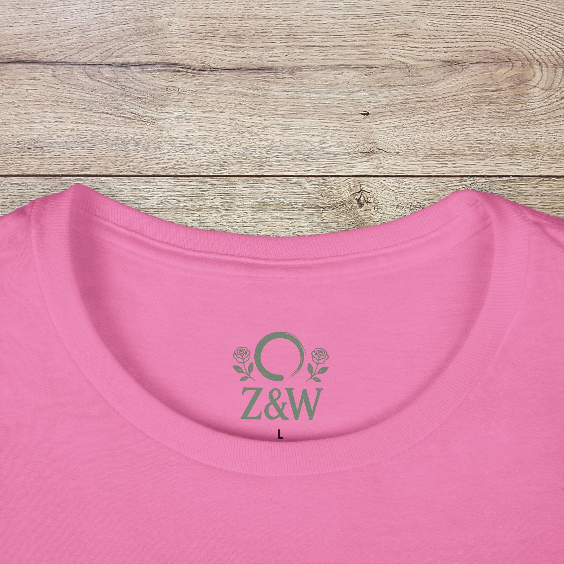 Close-up of the neckline of the Gourd-geous Halloween Pumpkin T-Shirt, showcasing quality design with a ribbed collar, suitable for spooky apparel lovers.