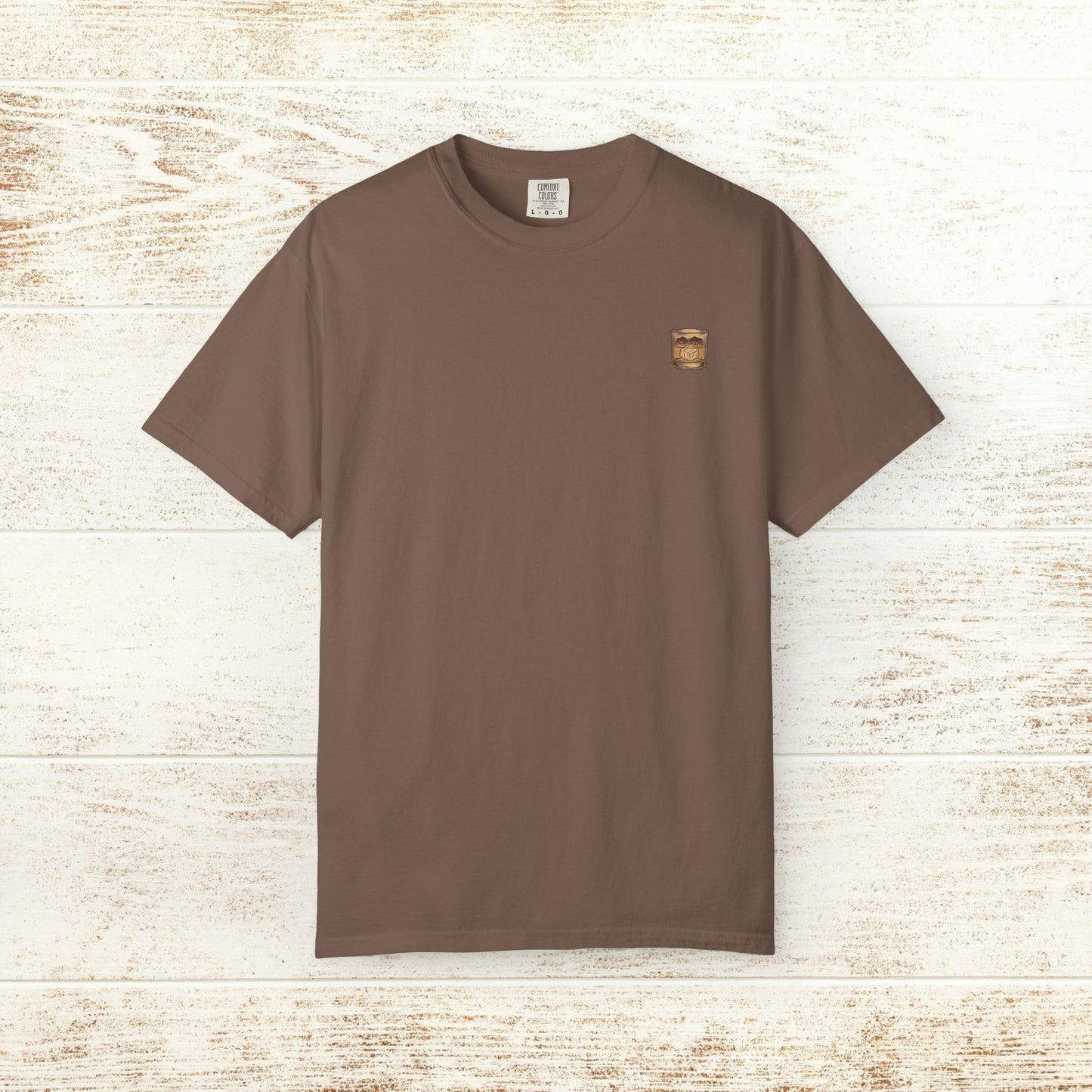 Rodeo On The Rocks Tee in brown, showcasing a soft garment-dyed style with 100% US cotton, offered in sizes S-4XL.
