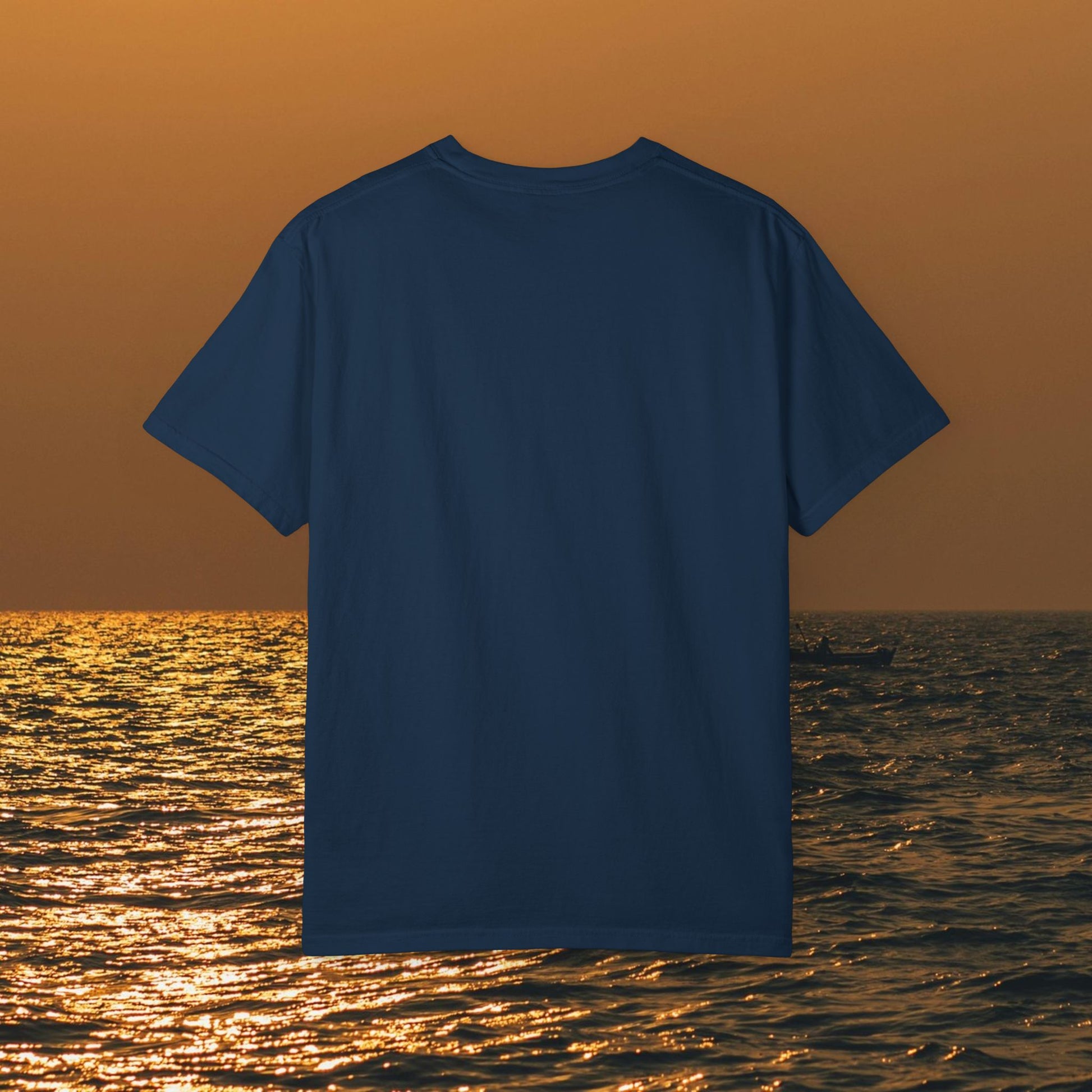 Back view of the Bay Bound T-Shirt For Summer, featuring a soft cotton fabric ideal for warm summer days.