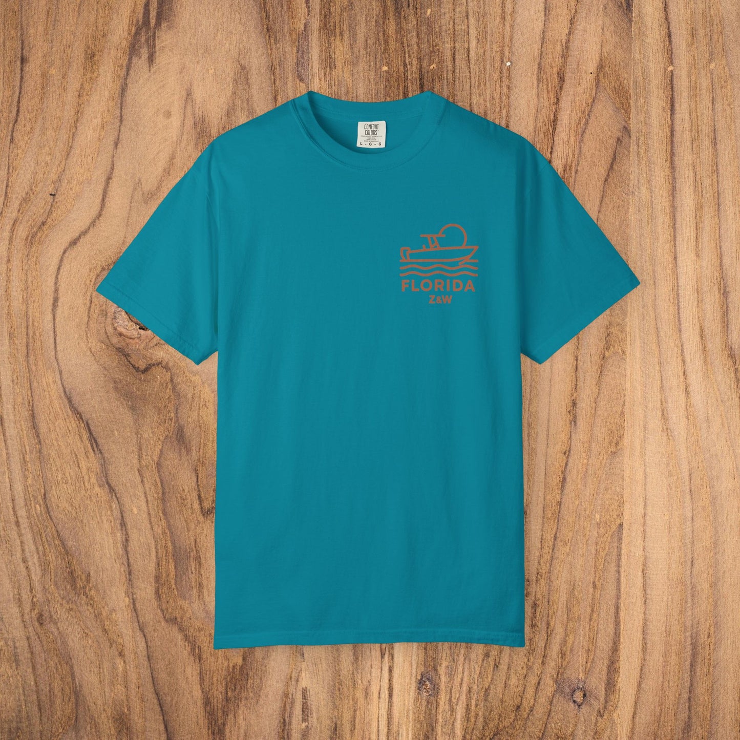 Unisex Florida Graphic Tee in vibrant turquoise, made with soft US cotton, a perfect choice for casual outings, available in sizes S to 4XL.