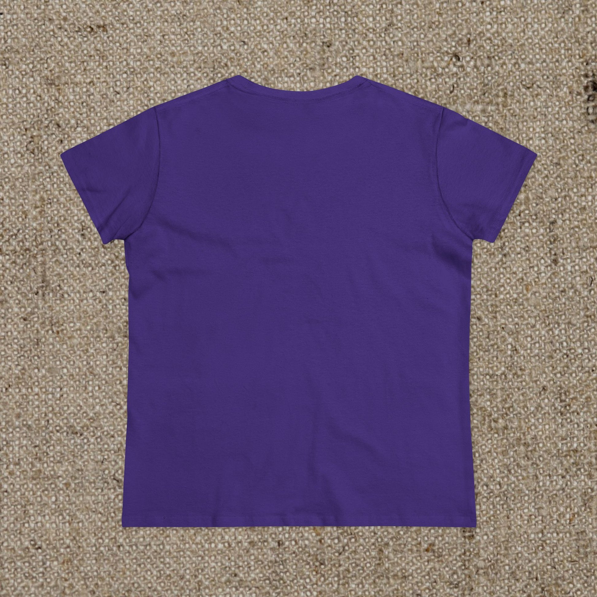 Back view of ZenAndWhiskey Classic 100% Cotton Tee in purple, highlighting its durable and comfortable design for everyday fashion.