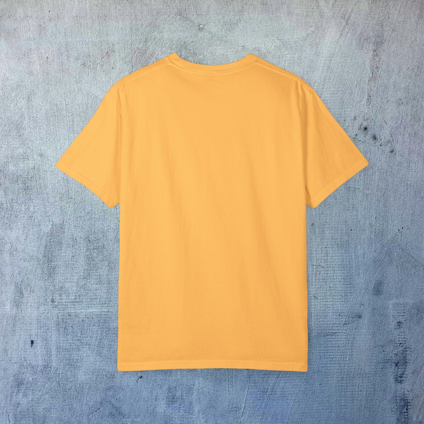 Back view of the Sleek Woof of Ball Street T-Shirt in a bright yellow color, emphasizing its sleek design without side seams, crafted for ultimate comfort.