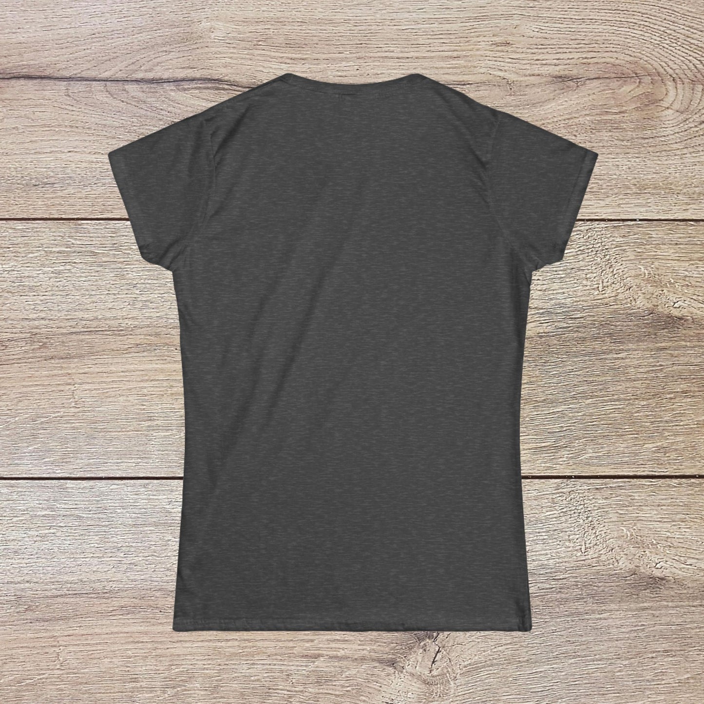 Back view of a Funny Pilates T-Shirt in dark gray color, designed for everyday comfort with durable shoulder tape.
