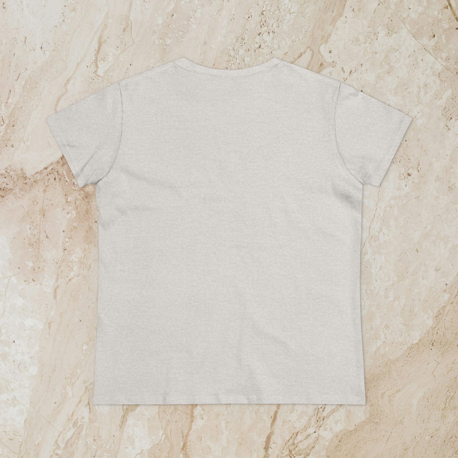 Back view of the Southern Soul Coated Heart Tee in light gray, illustrating its comfortable fit and quality material.