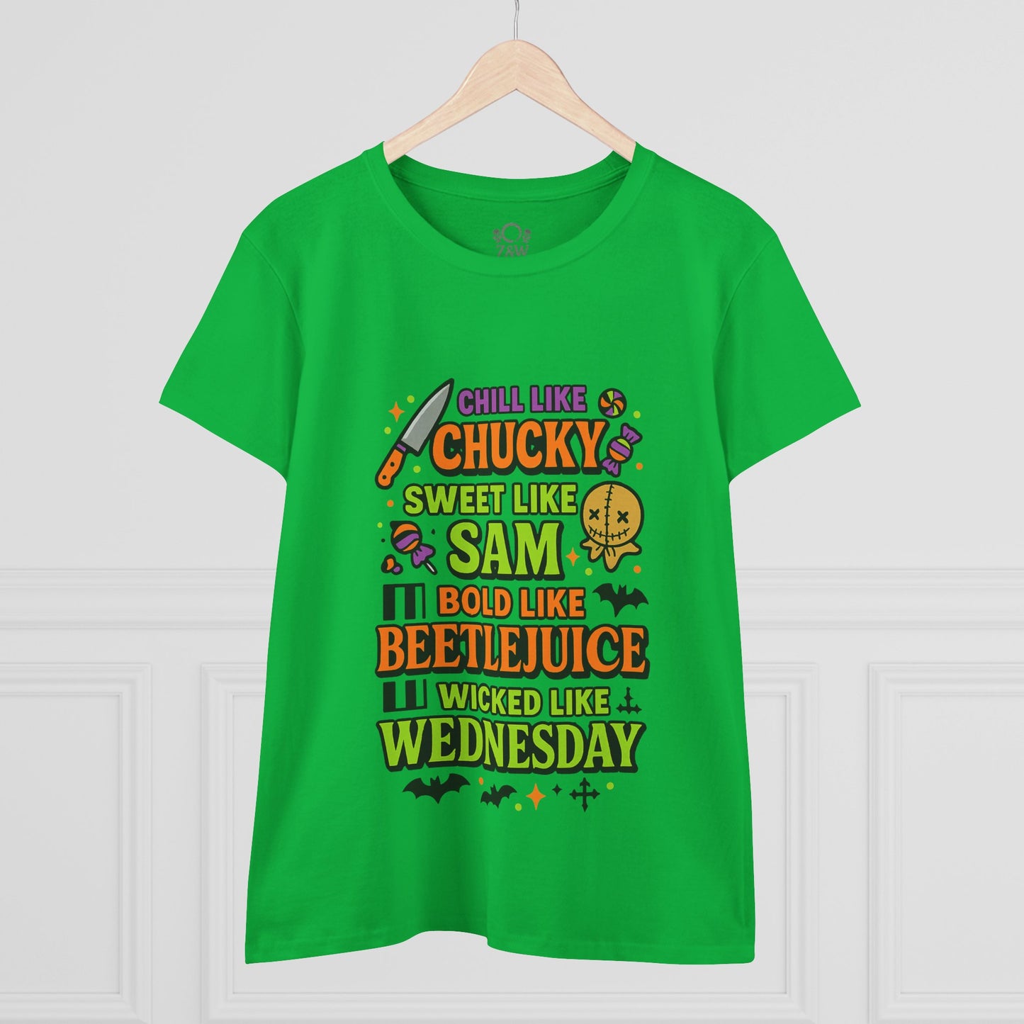 Spooktacular Horror Tee: Chill Like Chucky, Sweet Like Sam, Beetlejuice, Wednesday Addams, Halloween Shirt, Horror Fan Gift