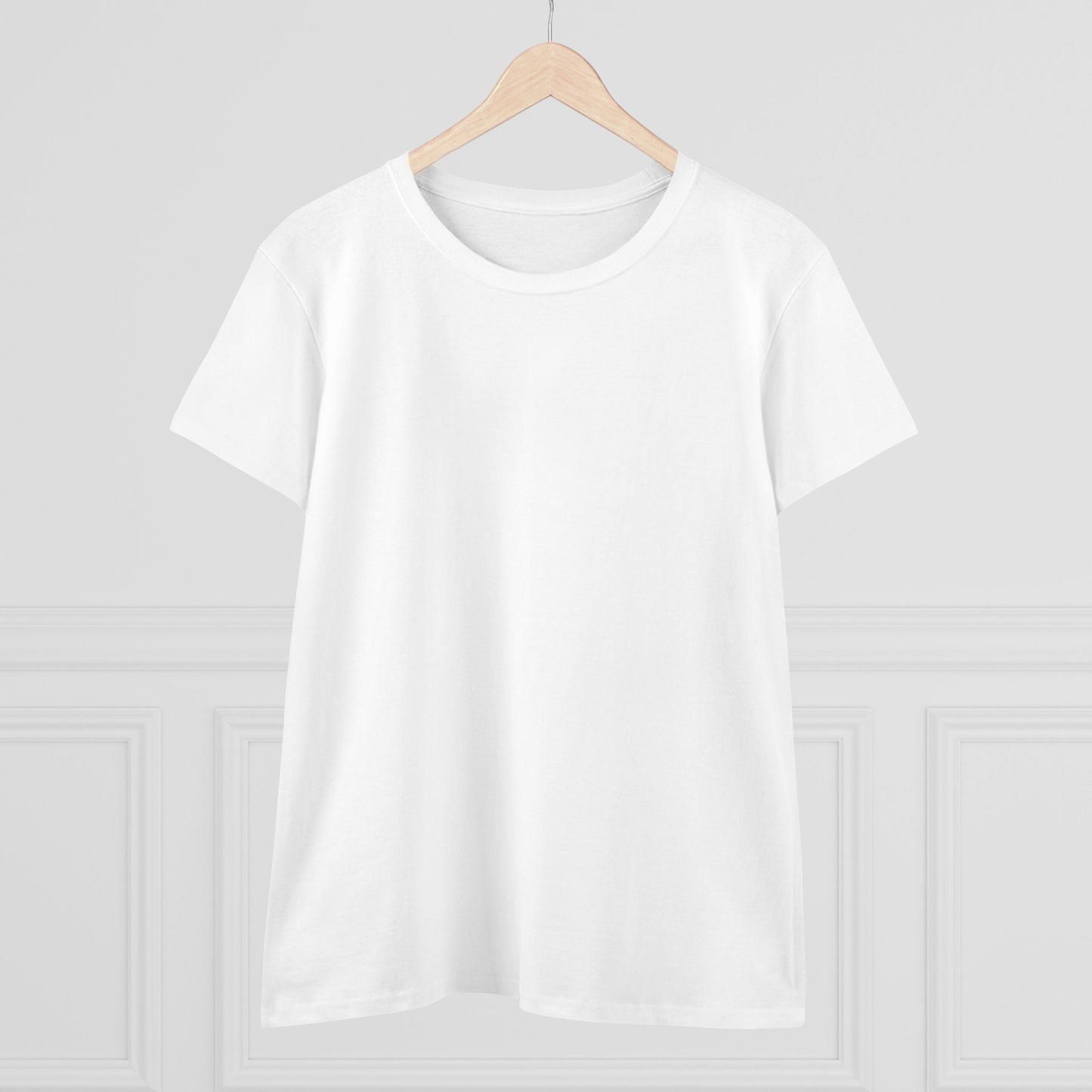 Unisex Dog Lover T-Shirt in white hanging against a minimalistic white wall, highlighting its casual chic design made from 100% cotton.