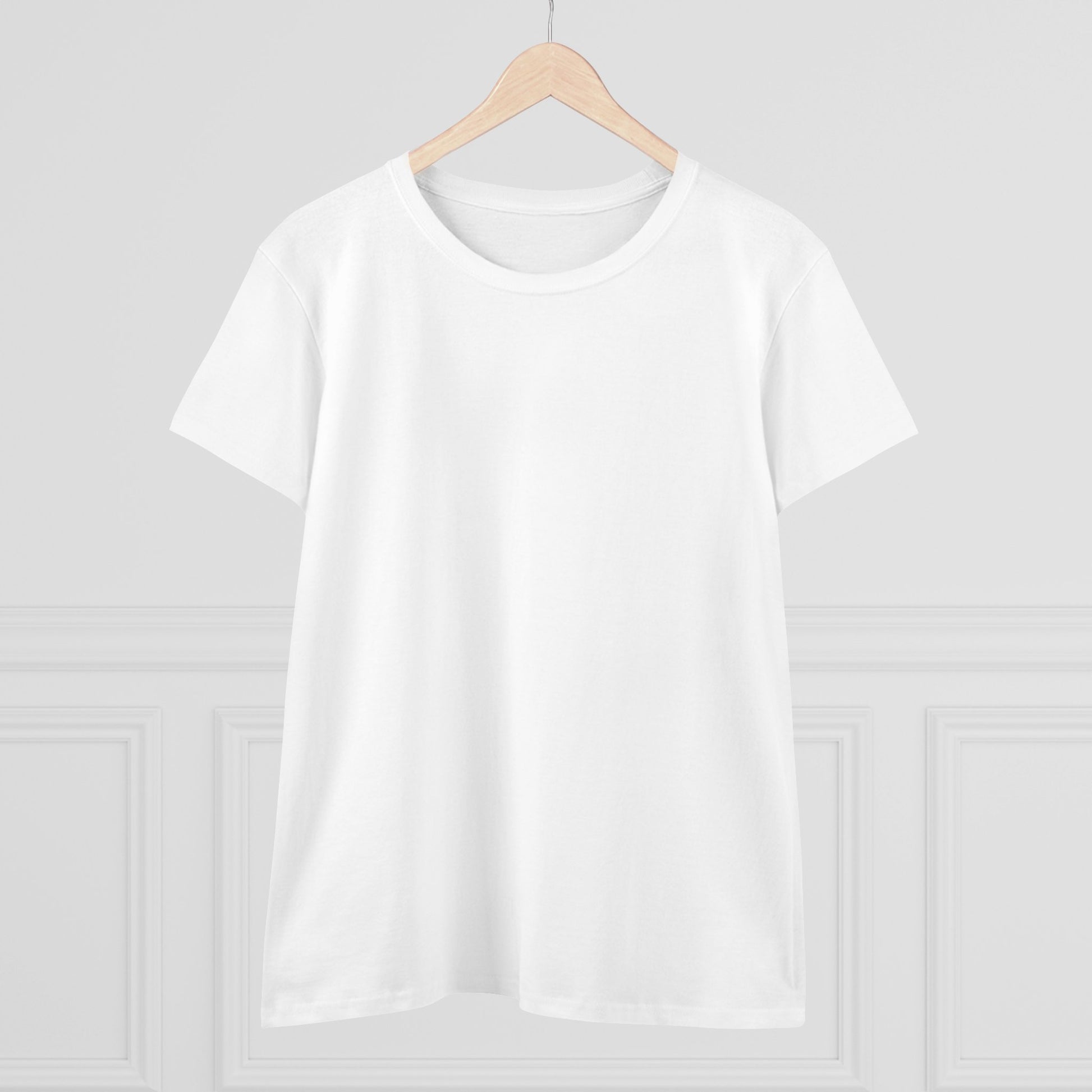 Unisex Dog Lover T-Shirt in white hanging against a minimalistic white wall, highlighting its casual chic design made from 100% cotton.