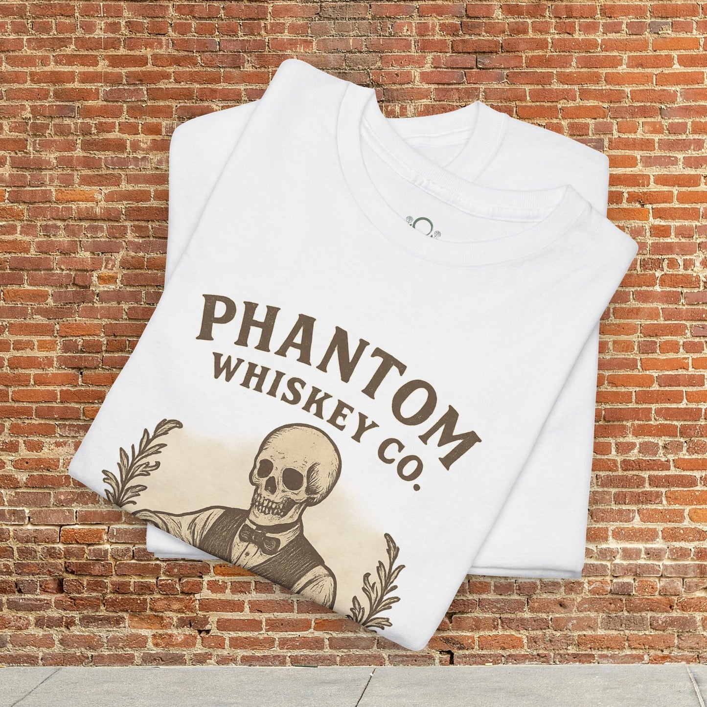 Vintage Skull Whiskey Lover Unisex Tee - Retro Casual Party Shirt in classic white, adorned with a whimsical skull design, ideal for Halloween festivities.