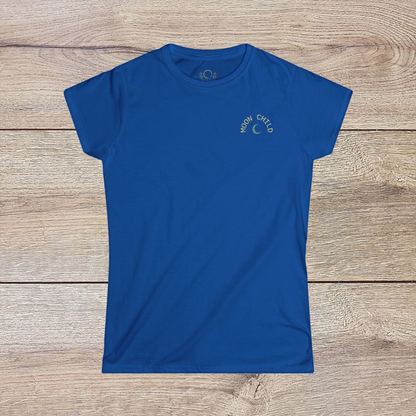 Moon Child T-Shirt in blue - Comfortable Soft Slim-Fit Tee for Dreamers, great for gifting.