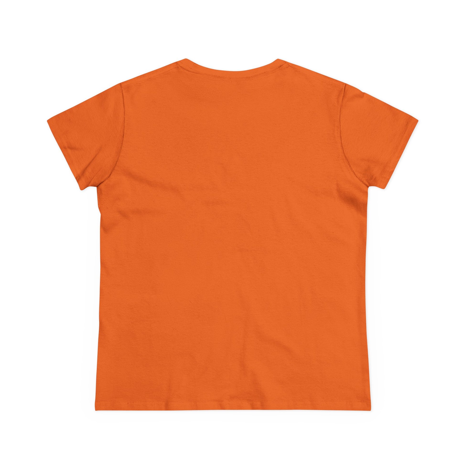 Back view of the Cute Halloween Ghost T-Shirt for Kids & Adults in orange with a simple, clean design, showcasing comfort and style.