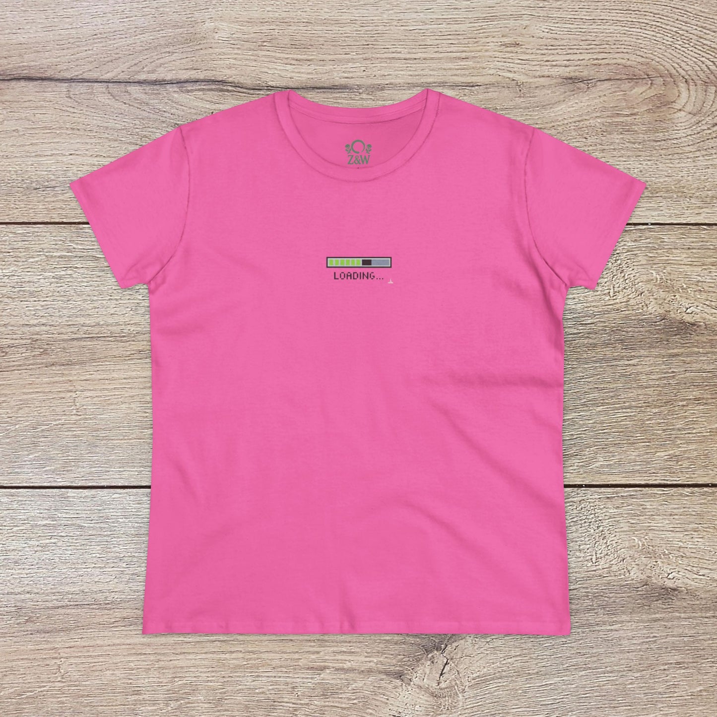 404 Y2K Graphic T-Shirt in playful pink featuring a loading graphic, an essential piece for retro-inspired fashion.