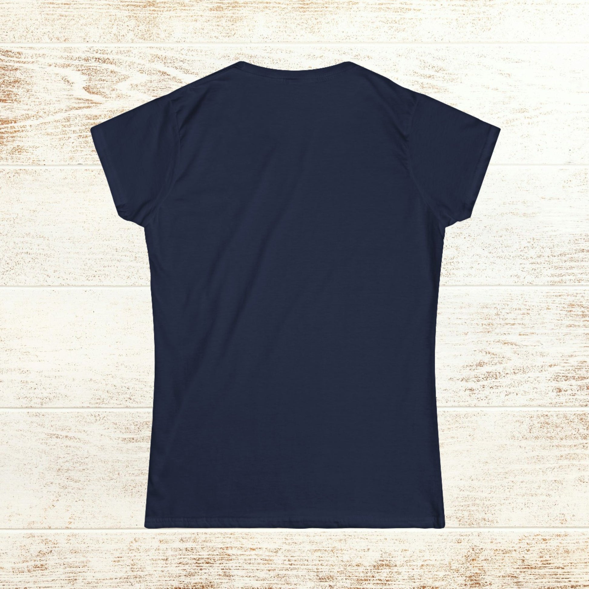 No Bad Vibes Tee - Rear view of a navy blue t-shirt highlighting the sustainably crafted side seamless design.