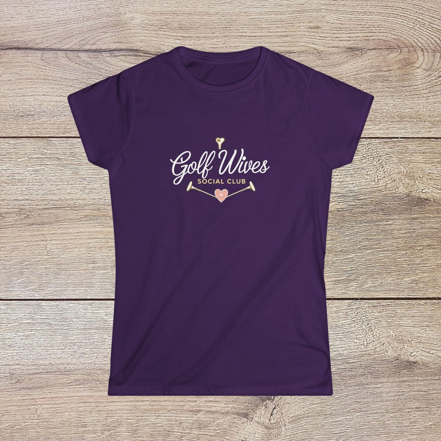 Golf Wives Social Club Tee in rich deep purple, made with ethically produced 100% ring-spun cotton for a comfortable fit and feel.