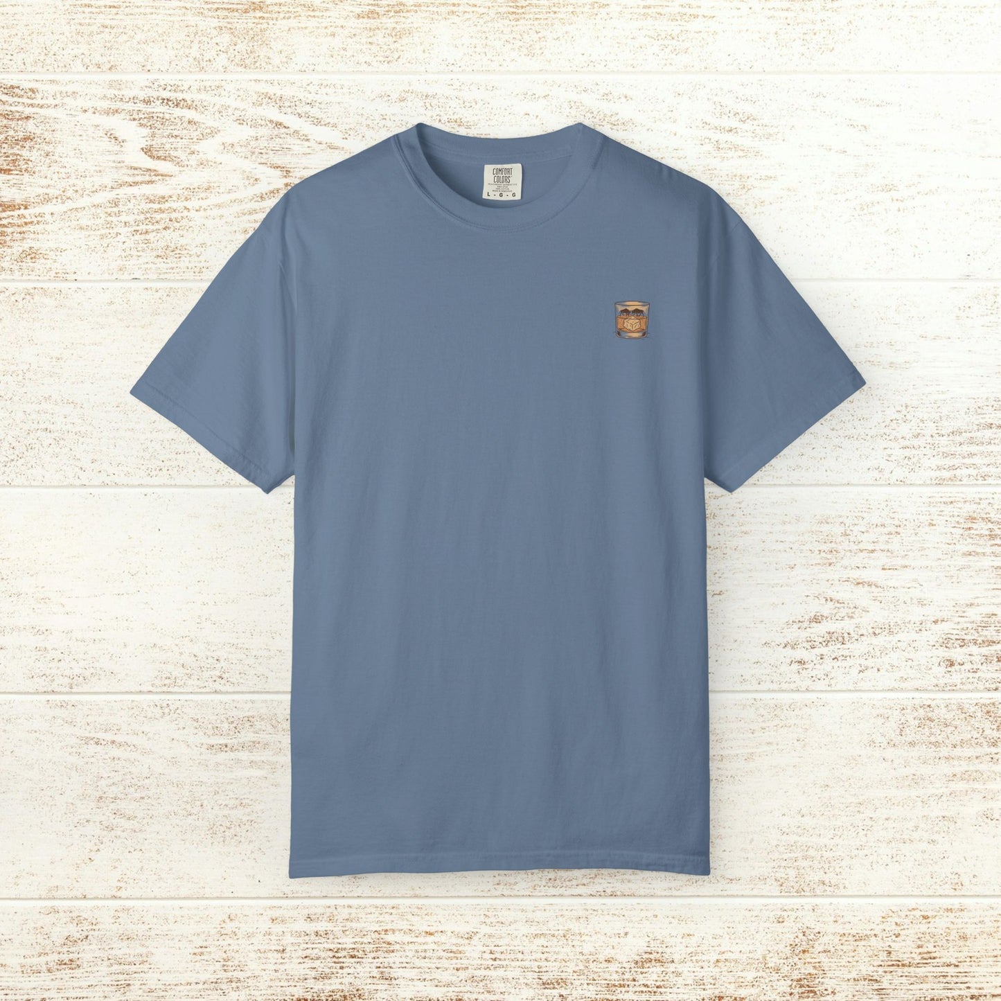 Rodeo On The Rocks Tee in light blue color, crafted from soft 100% US cotton with a unique garment-dyed style, suitable for all-day comfort, available in sizes S to 4XL.