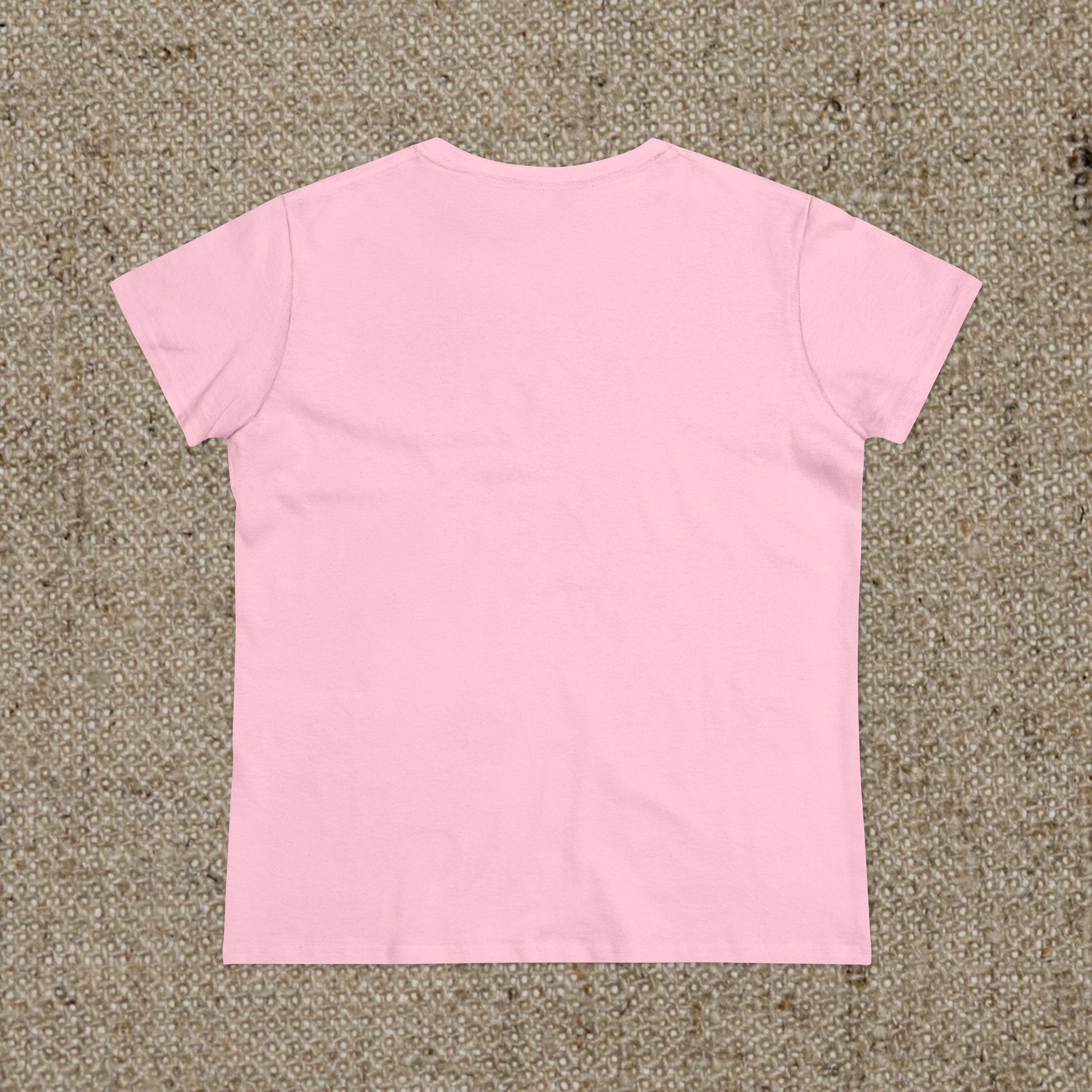 Back view of ZenAndWhiskey Classic 100% Cotton Tee in pink, ideal for comfortable everyday fashion.