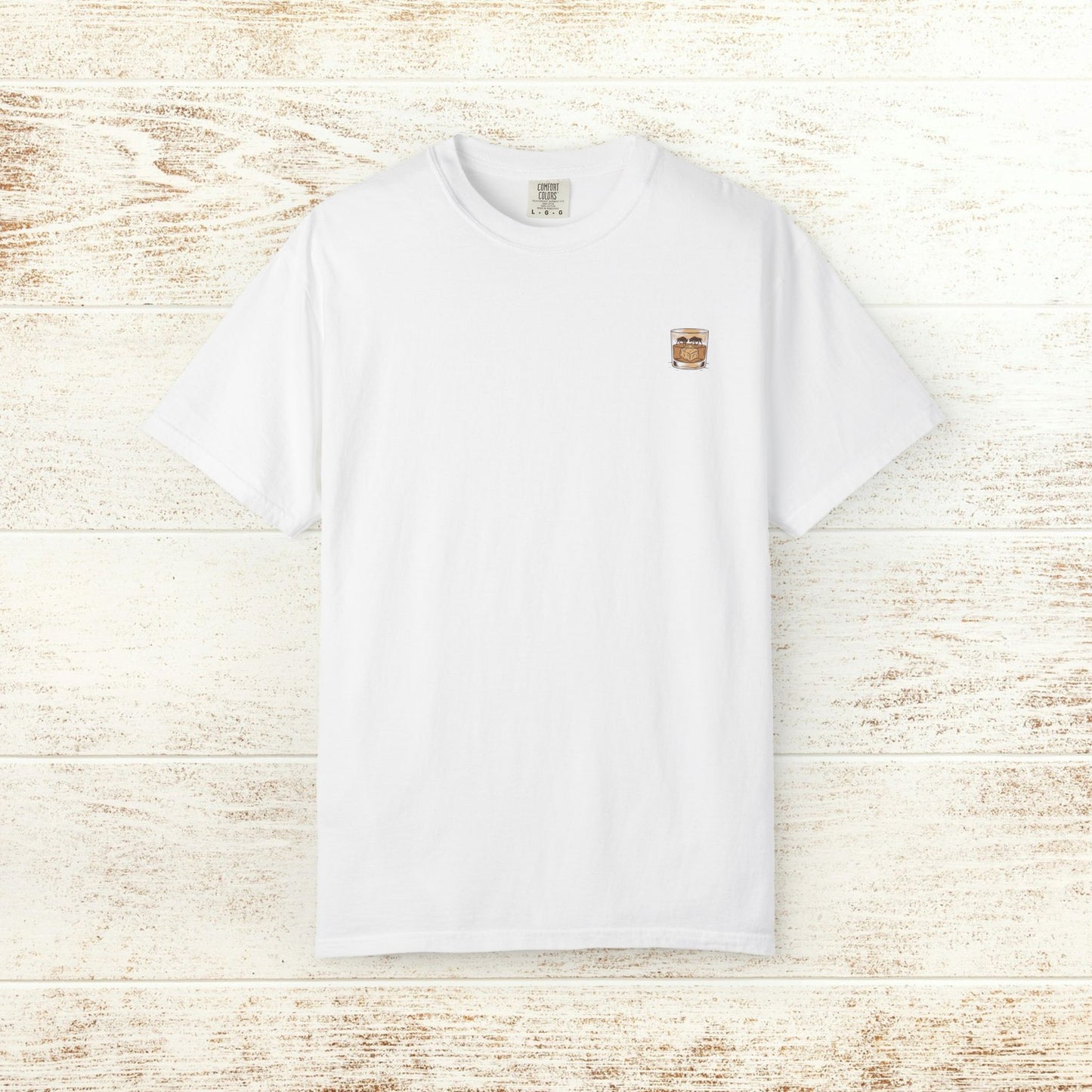 Rodeo On The Rocks Tee in classic white, featuring soft 100% US cotton material and a unique garment-dyed design, perfect for a relaxed style, available in sizes S to 4XL.