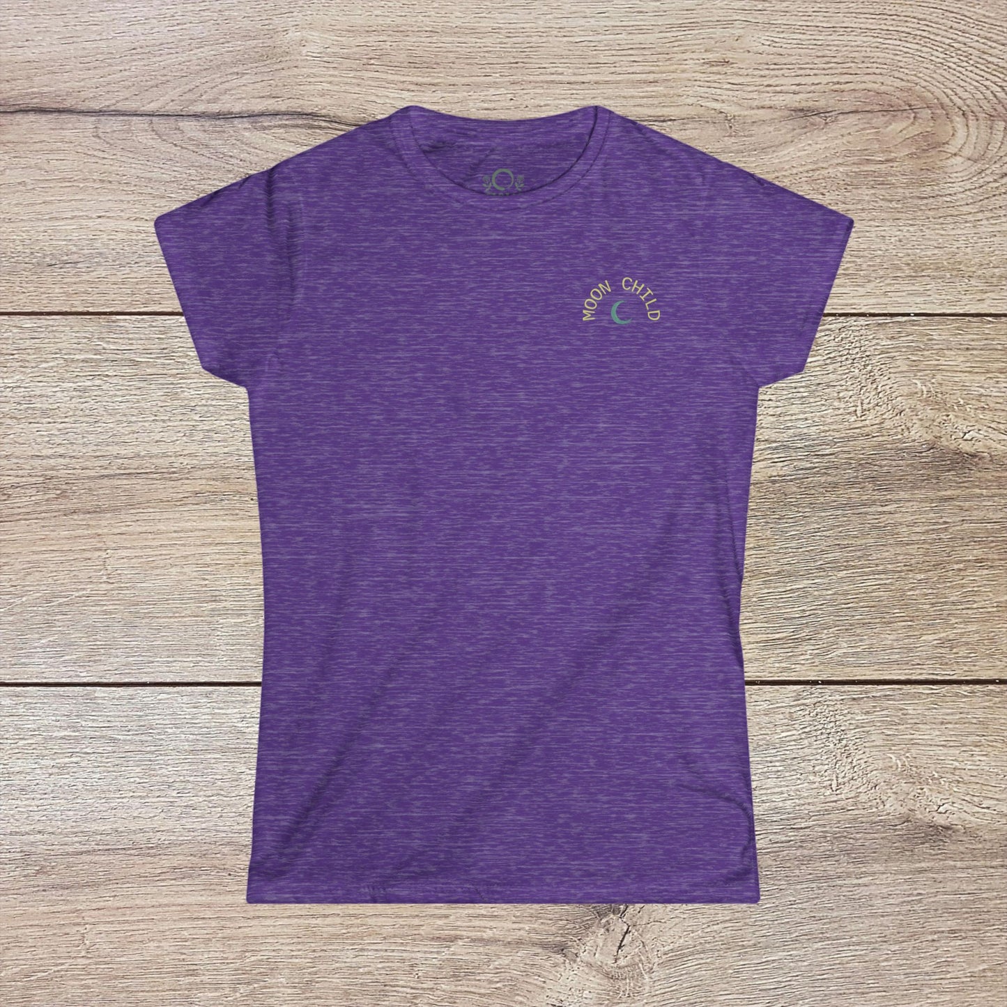 Moon Child T-Shirt in purple - Eye-catching Soft Slim-Fit Tee for Dreamers, perfect for gifting.