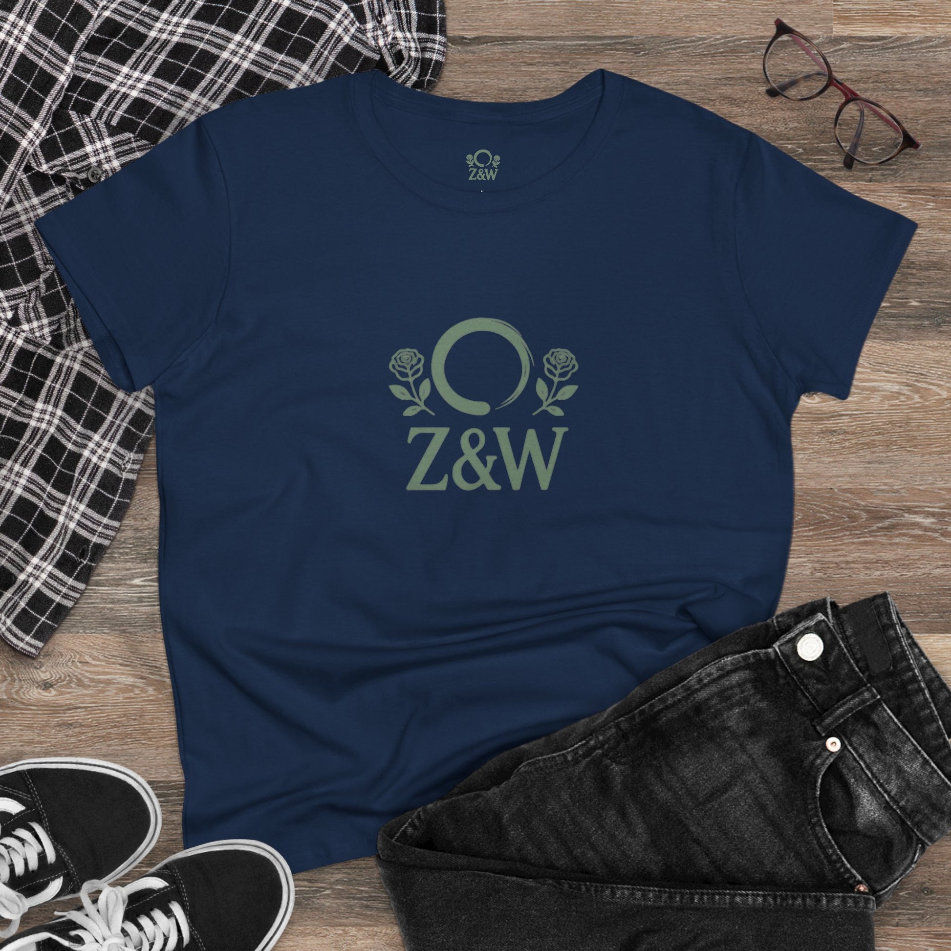ZenAndWhiskey Classic 100% Cotton Tee displayed with casual outfit, emphasizing its soft and comfortable fabric ideal for daily wear.