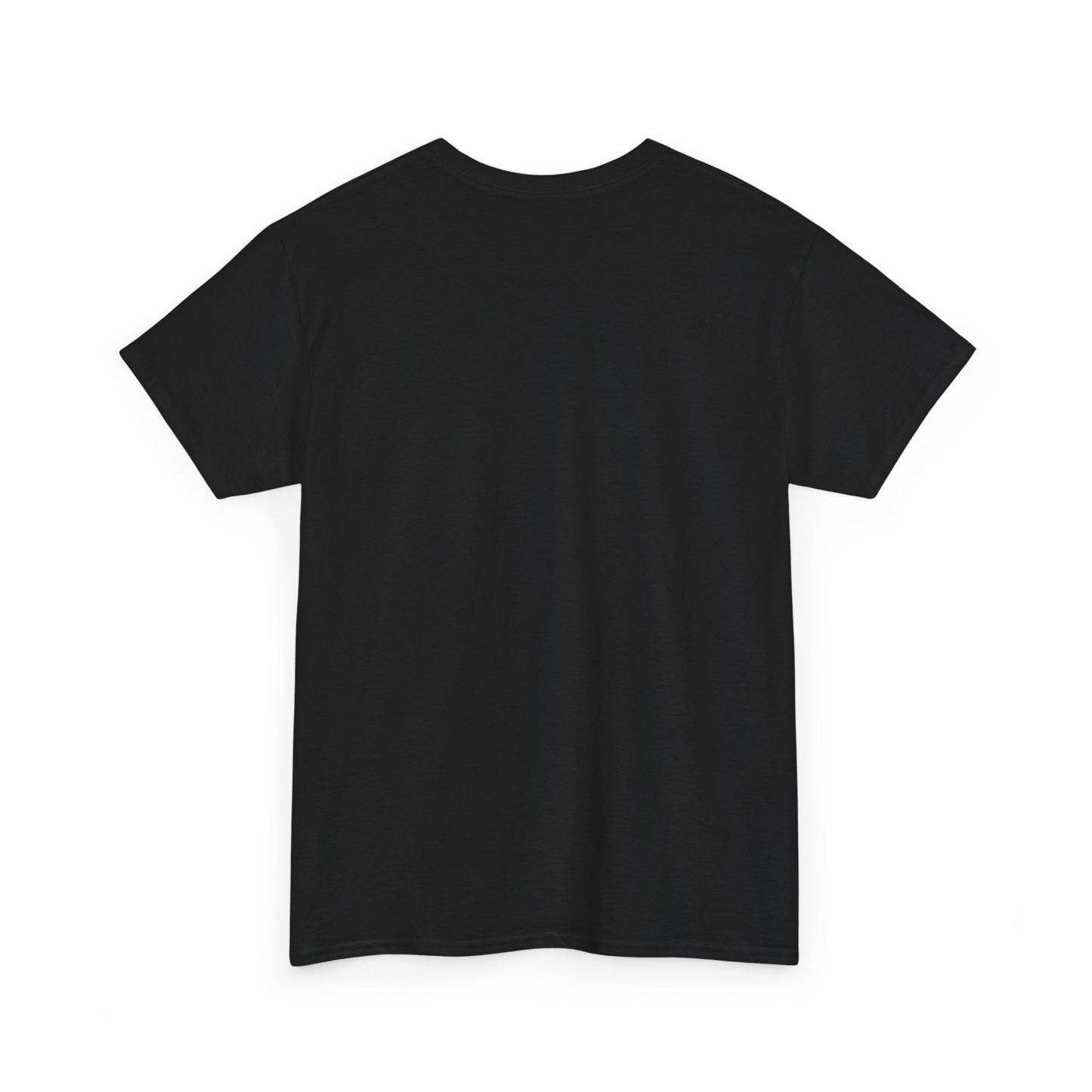 Back view of the True Crime & Moonshine Unisex Graphic Tee in black, a stylish choice perfect for casual wear among true crime aficionados.