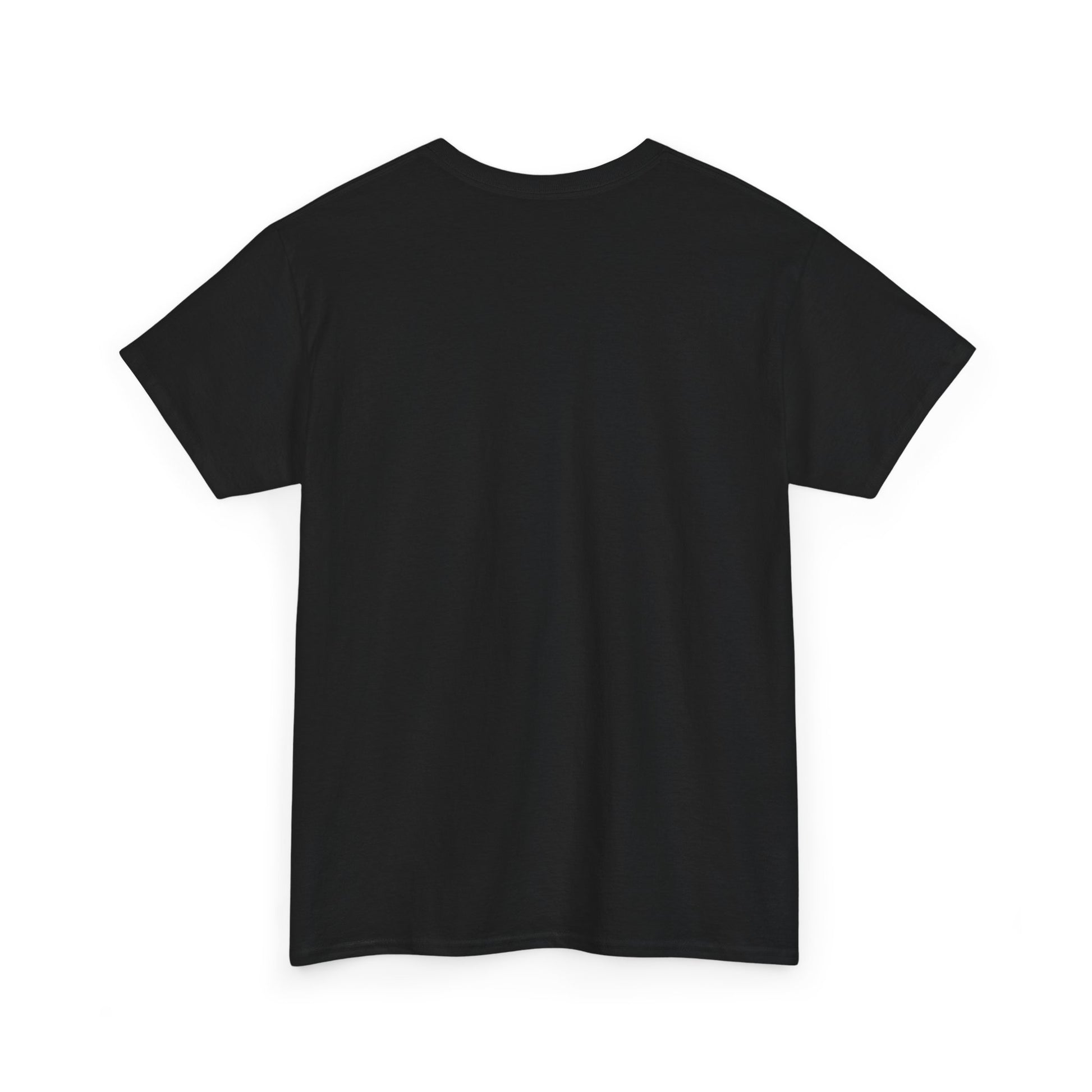 Back view of the True Crime & Moonshine Unisex Graphic Tee in black, a stylish choice perfect for casual wear among true crime aficionados.