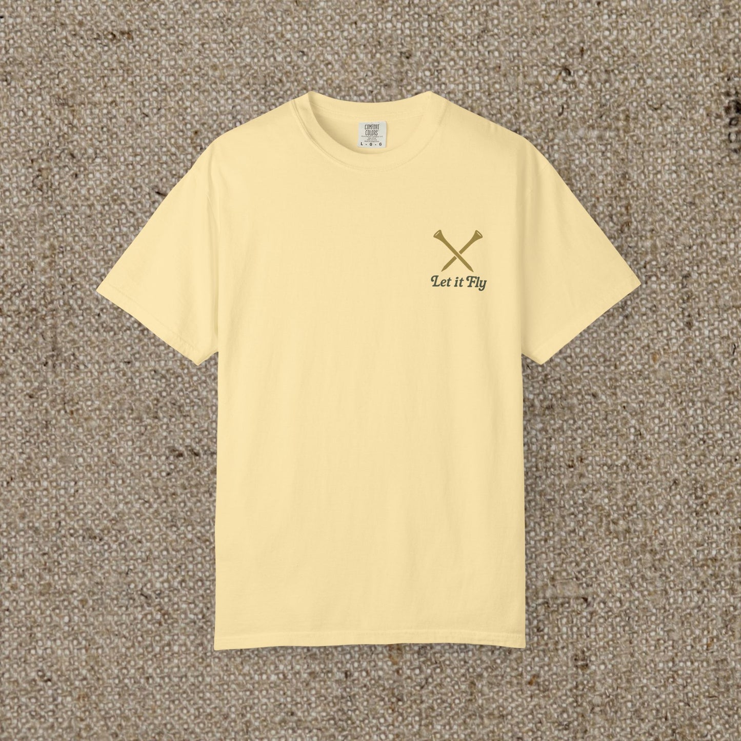Tee It High Let It Fly Graphic Tee in soft yellow, combining comfort and style, great for casual outings and social gatherings.