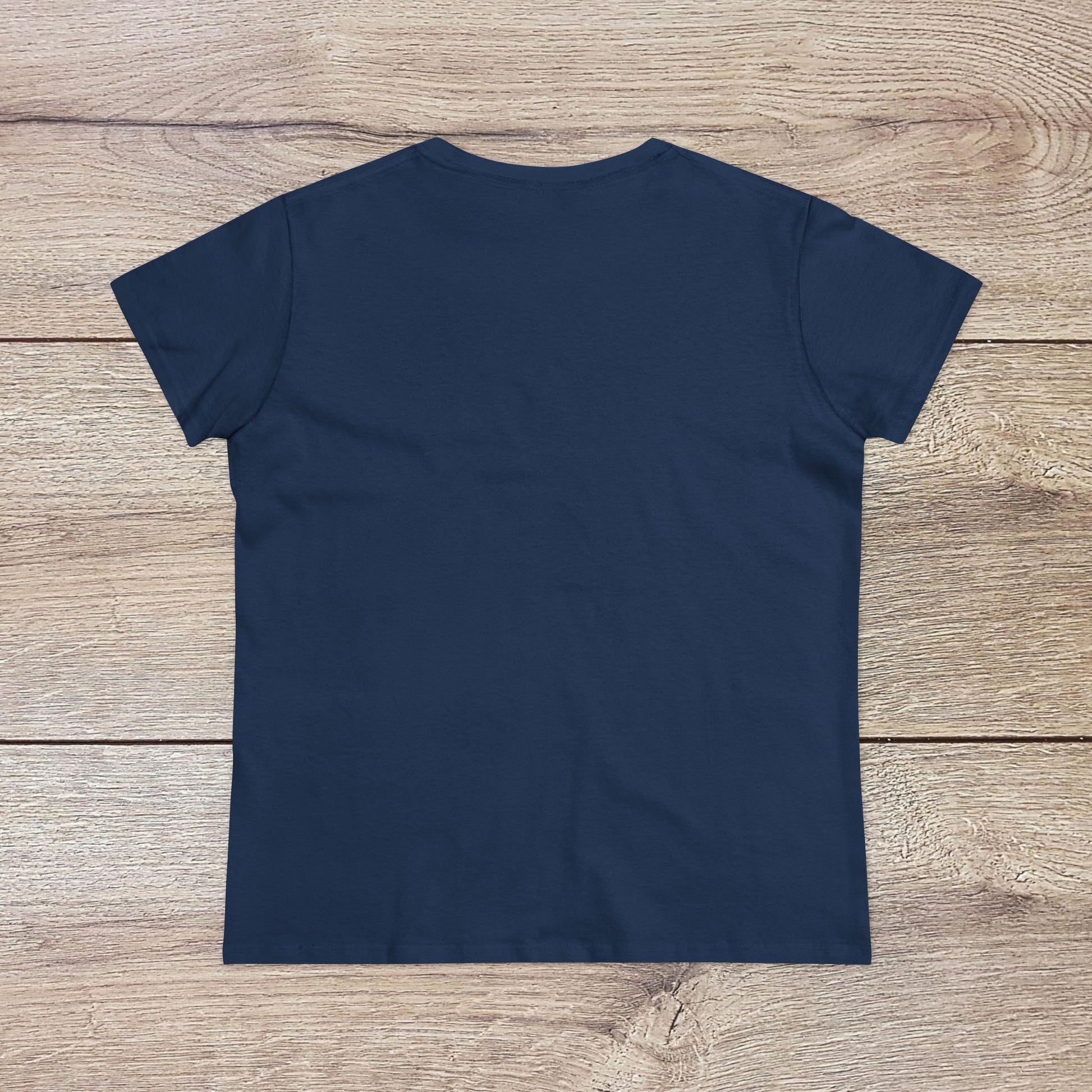 Back view of the Stayin’ Alive T-Shirt, showcasing a classic unisex fit in a dark navy fabric, perfect for everyday wear.