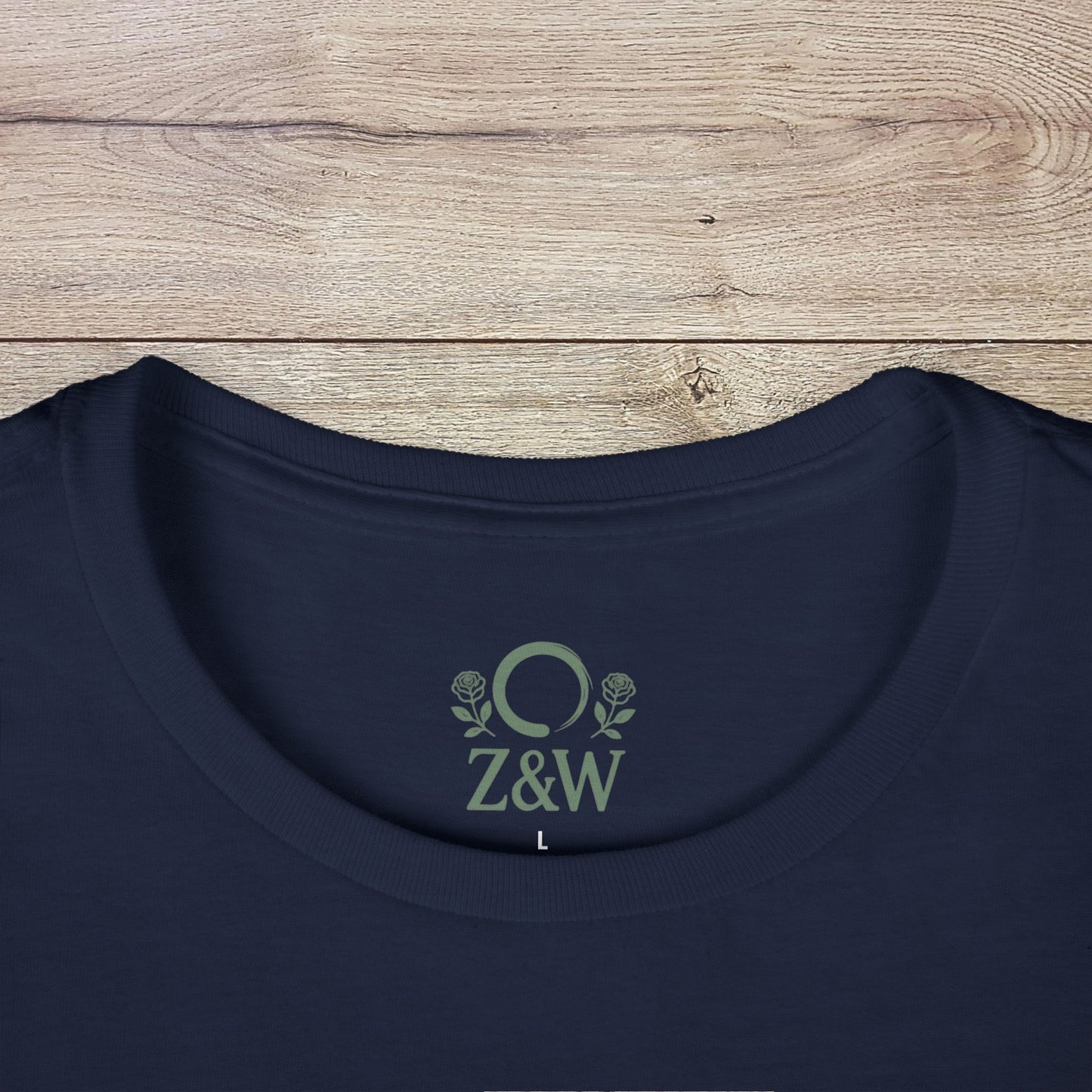 Close-up of the collar on the Funny Pilates T-Shirt featuring a seamless design and smooth fabric ideal for printing.