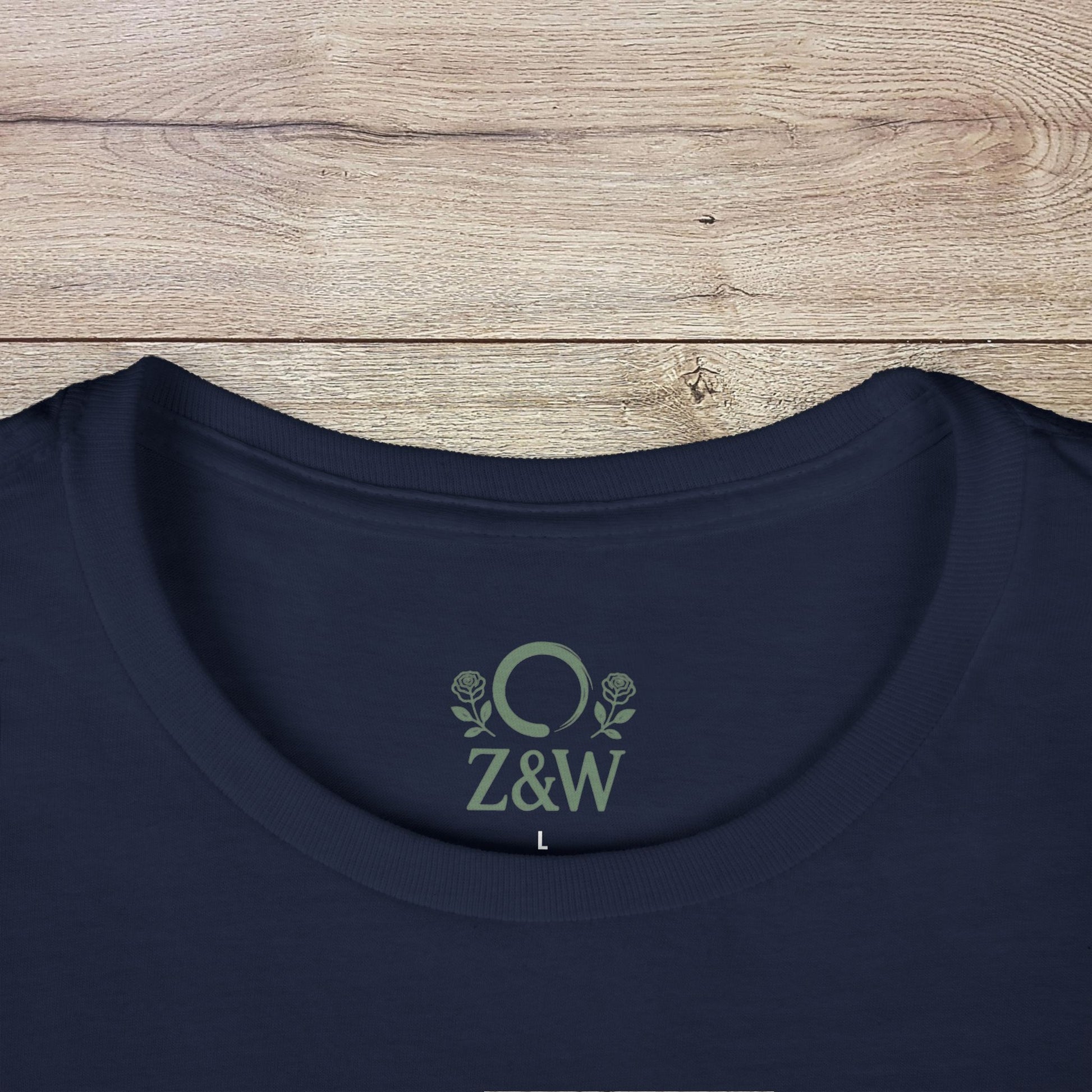 Close-up of the collar on the Funny Pilates T-Shirt featuring a seamless design and smooth fabric ideal for printing.