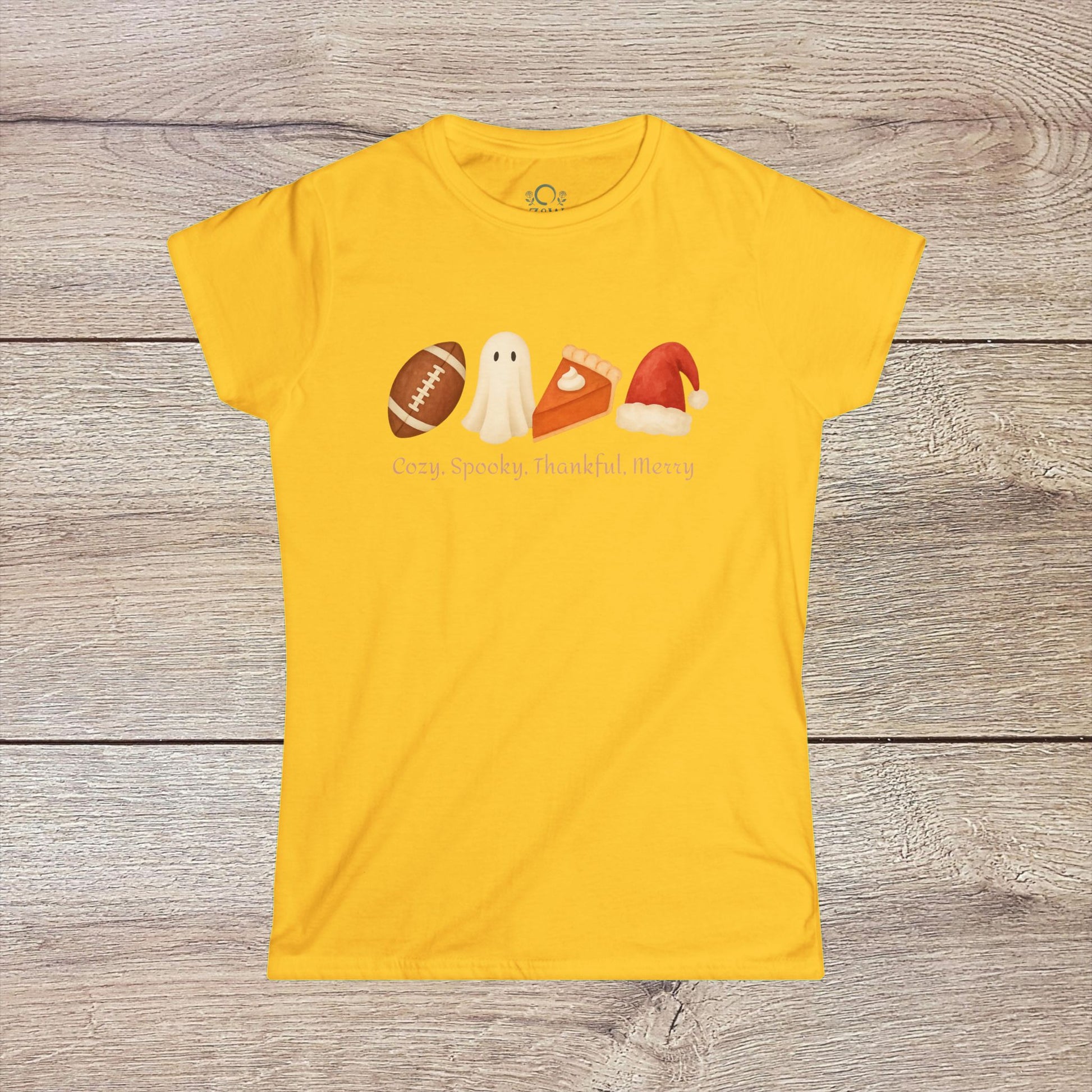 Cozy Seasonal Women's Tee | Fall Winter Graphic T-Shirt, Ghost Tee, Thanksgiving Shirt, Holiday Apparel, Cute Casual Wear - ZenAndWhiskey