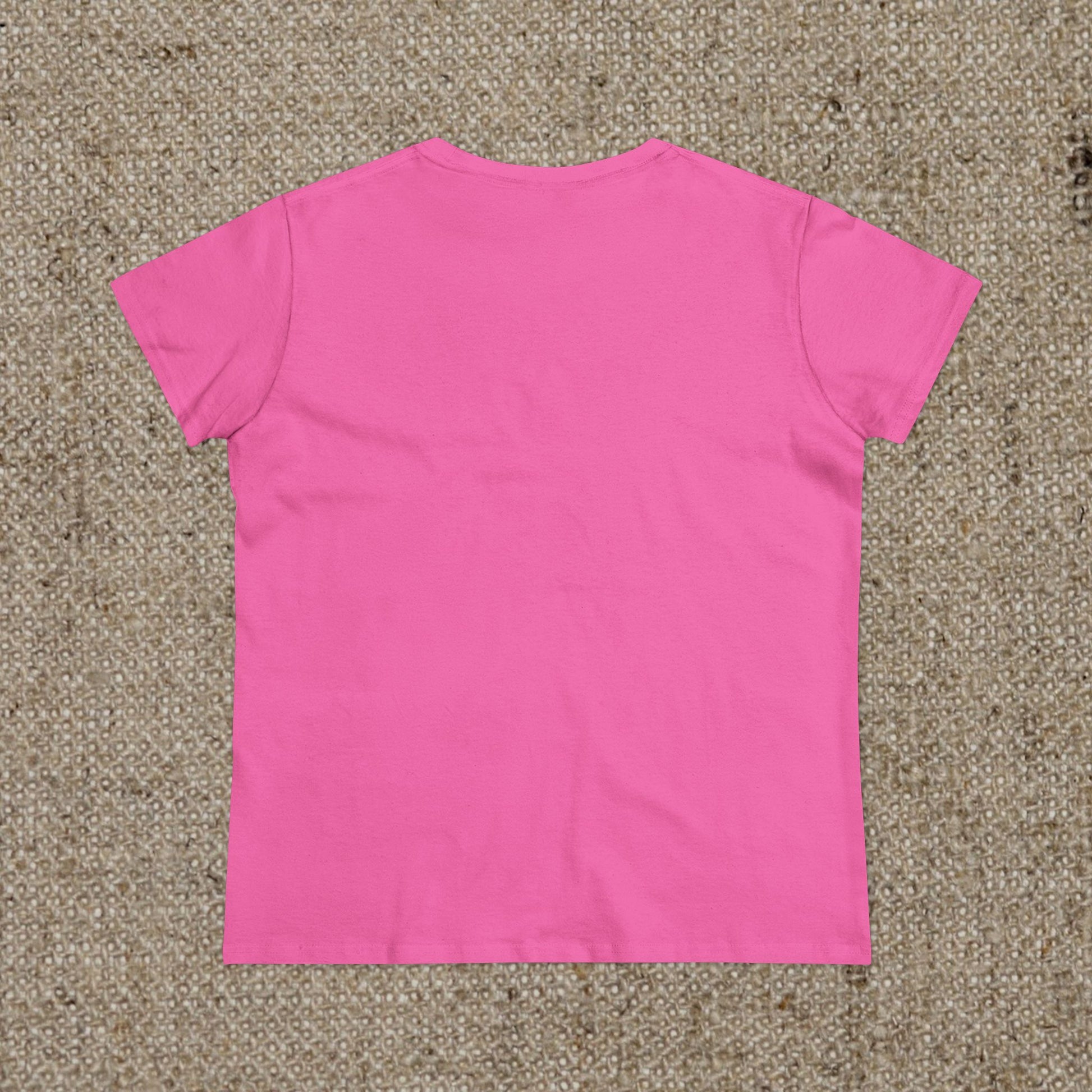 Back view of ZenAndWhiskey Classic 100% Cotton Tee in vibrant pink, designed for daily comfort and style.