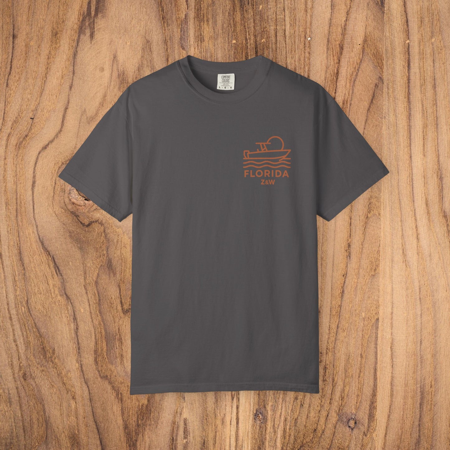 Unisex Florida Graphic Tee in charcoal color, featuring a stylish design that embodies relaxed casualwear suitable for any occasion.