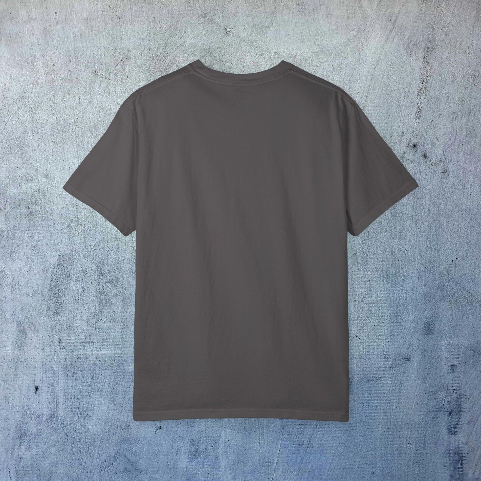 Back view of the Sleek Woof of Ball Street T-Shirt in gray, demonstrating the simple yet stylish design tailored for comfort.