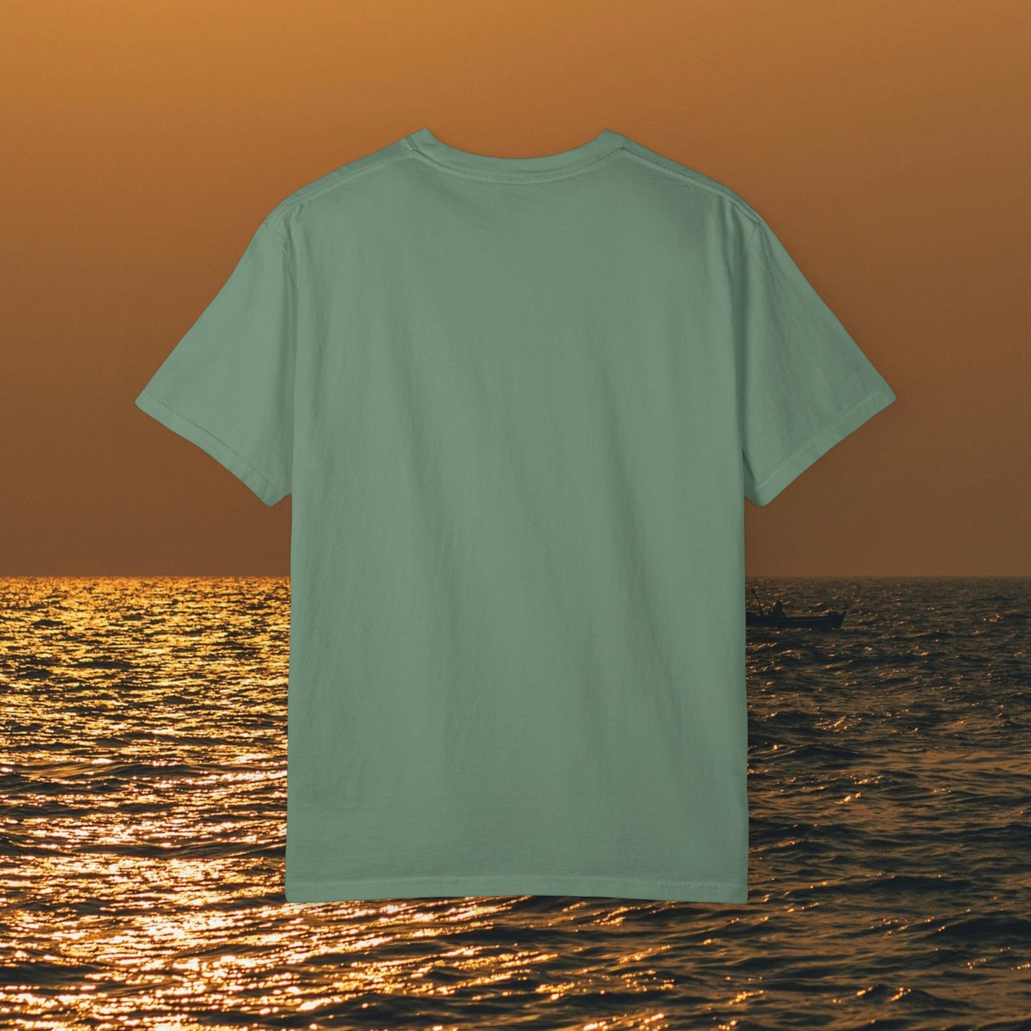 Back view of the Boating T-Shirt for Summer in a soft hue, excellent for outdoor adventures - Soft Cotton Casual Tee for fishing and beach lovers in sizes S-4XL.