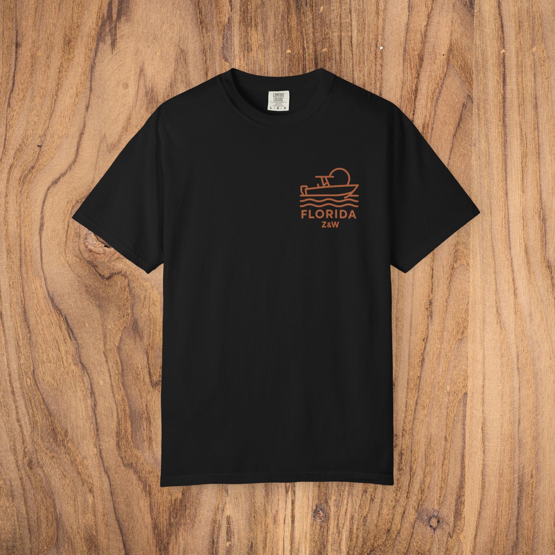 Unisex Florida Graphic Tee in black, made with soft US cotton and garment-dyed for softness, suitable for casual occasions, sizes S to 4XL.