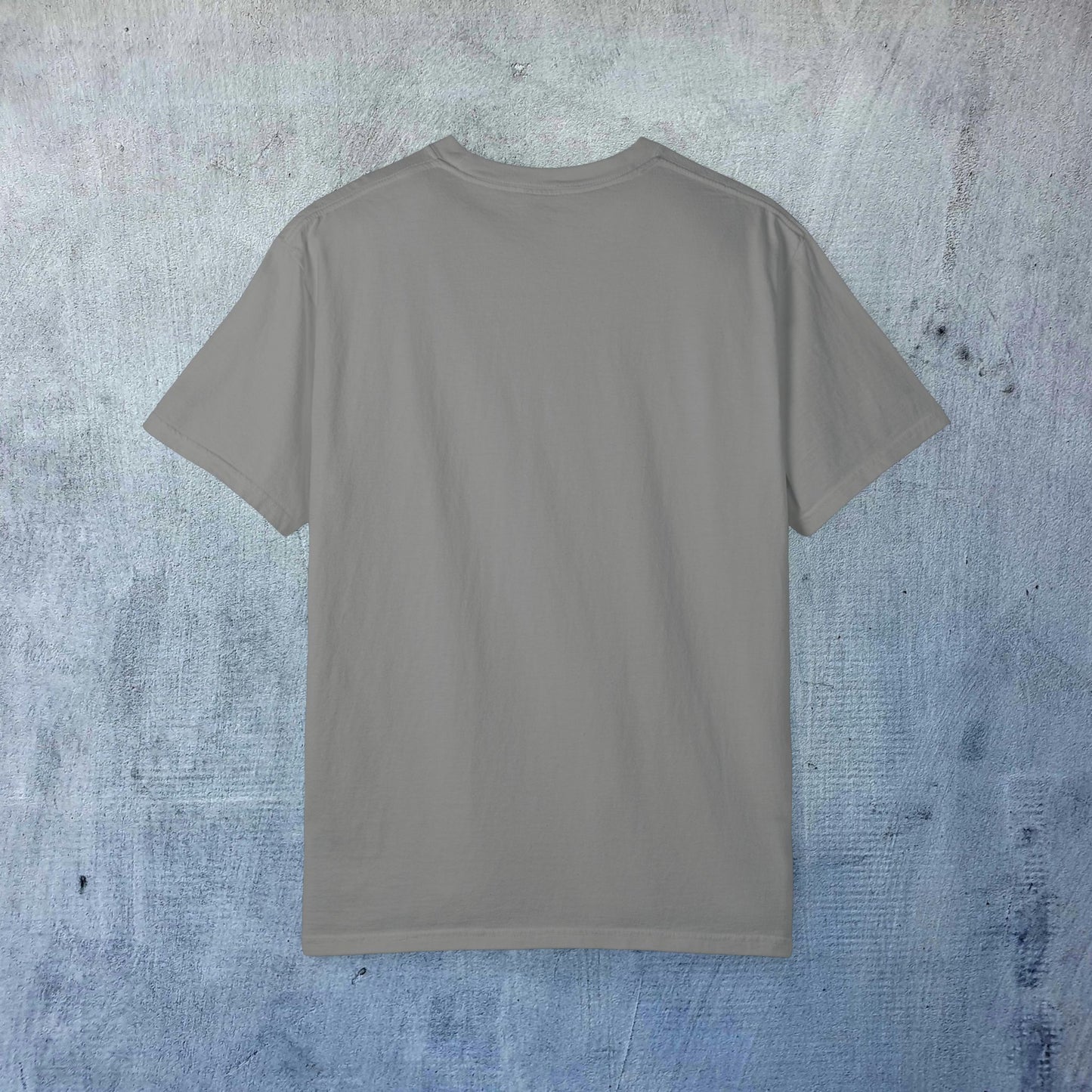 Back view of the Sleek Woof of Ball Street T-Shirt in gray, made from 100% cotton for ultimate comfort, with no side seams for a sleek look.