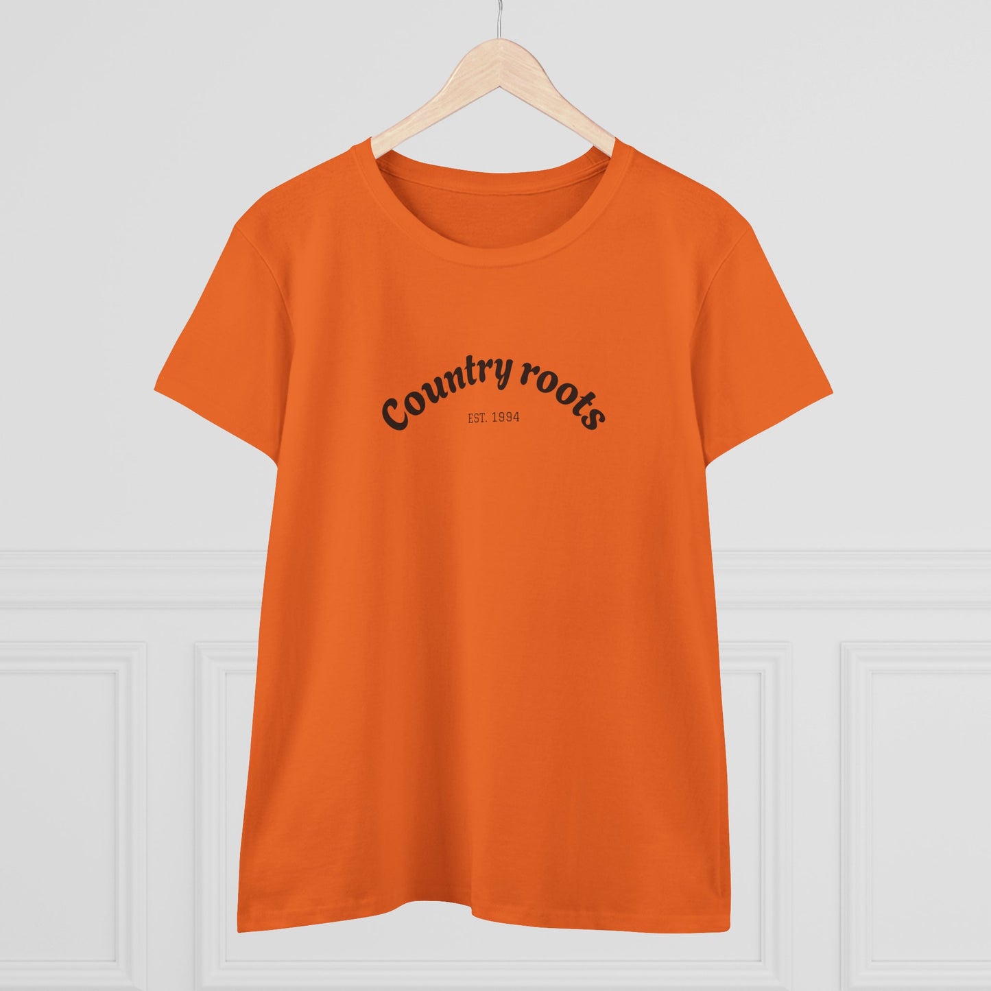 Country Roots Cowgirl Tee in vibrant orange, showcasing trendy and stylish design, perfect for everyday wear.