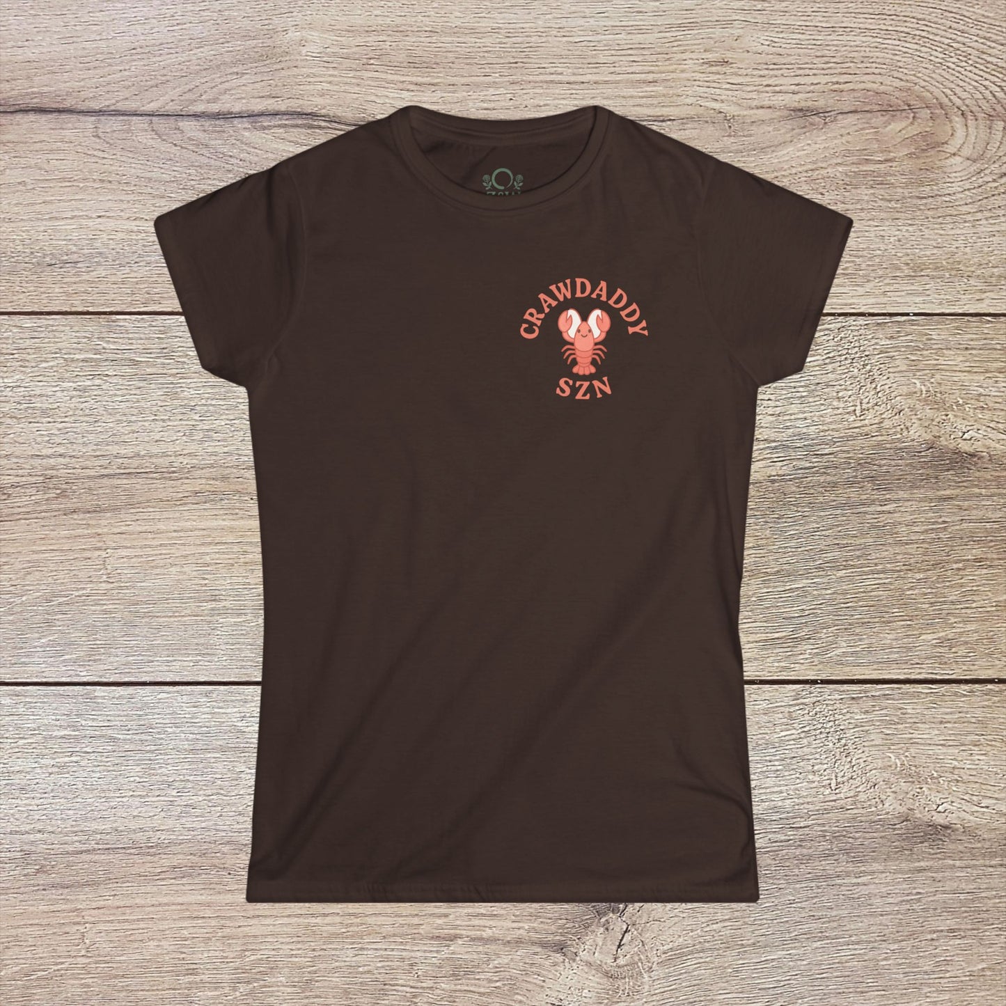 Crawfish Boil Shirt for Women | Fun Seafood Tee for Summer Festivals & NOLA Celebrations in brown with eye-catching crawdad design, ideal for casual outings.