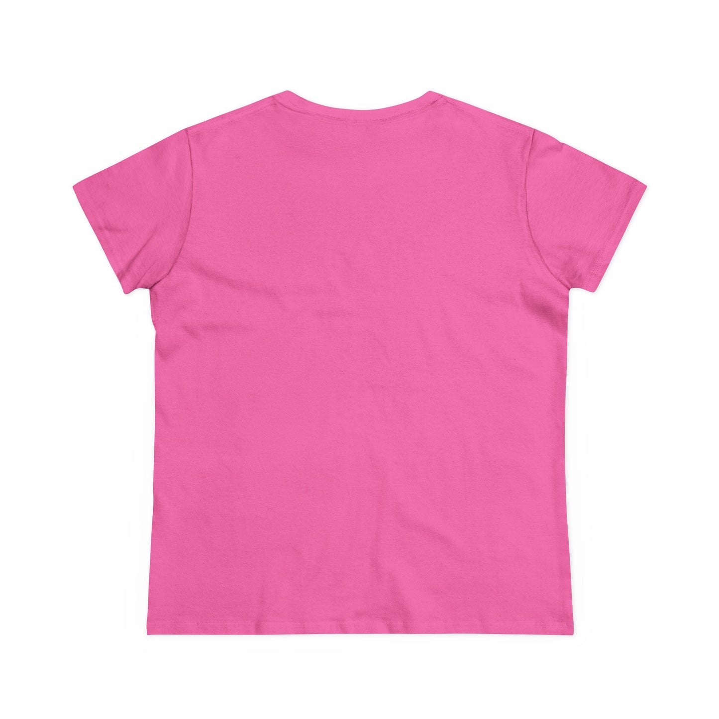 Back view of the Cute Halloween Ghost T-Shirt for Kids & Adults, showcasing the vibrant pink color in a soft cotton fabric.