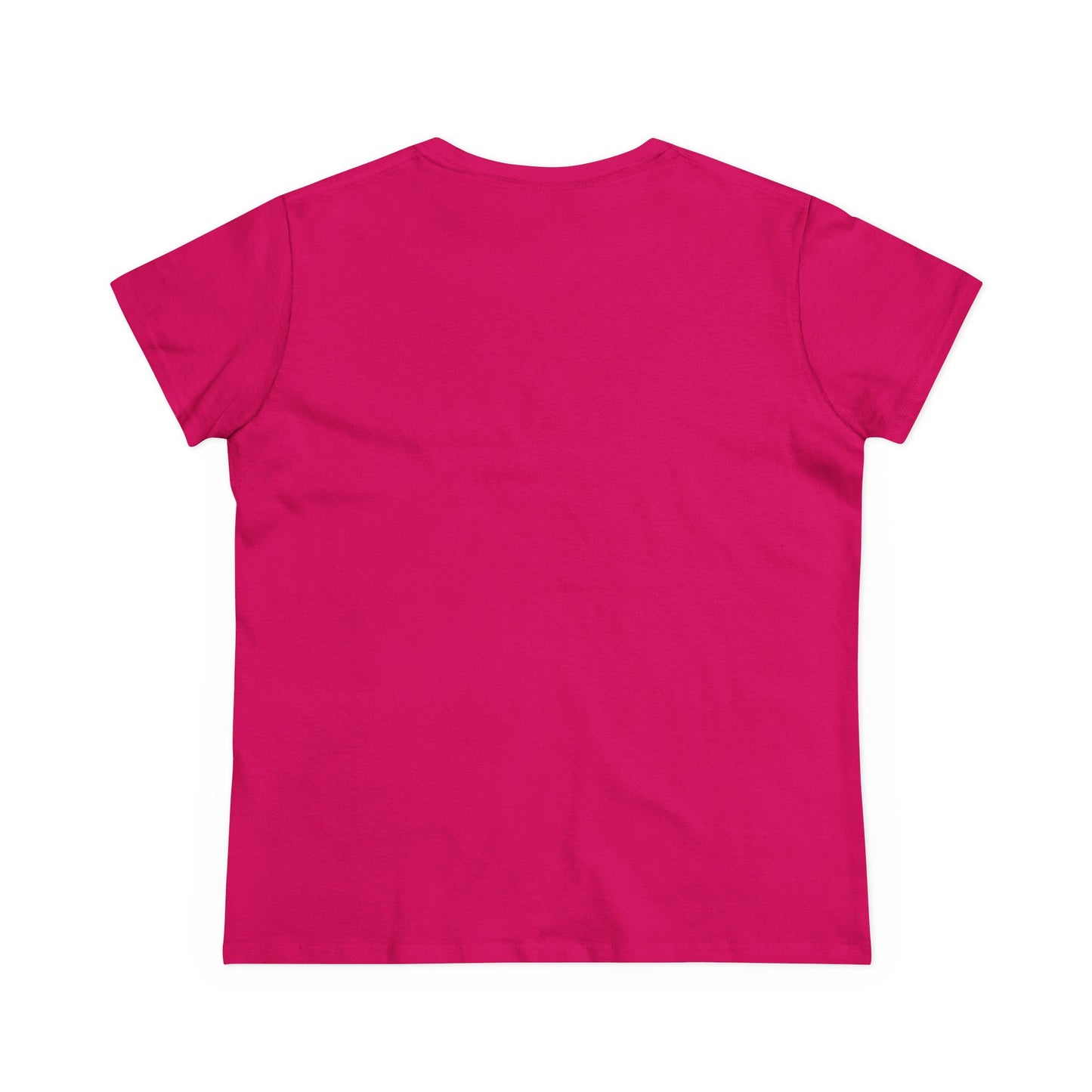 Back view of a bright pink Cute Halloween Ghost T-Shirt for Kids & Adults, emphasizing its simple yet stylish design.