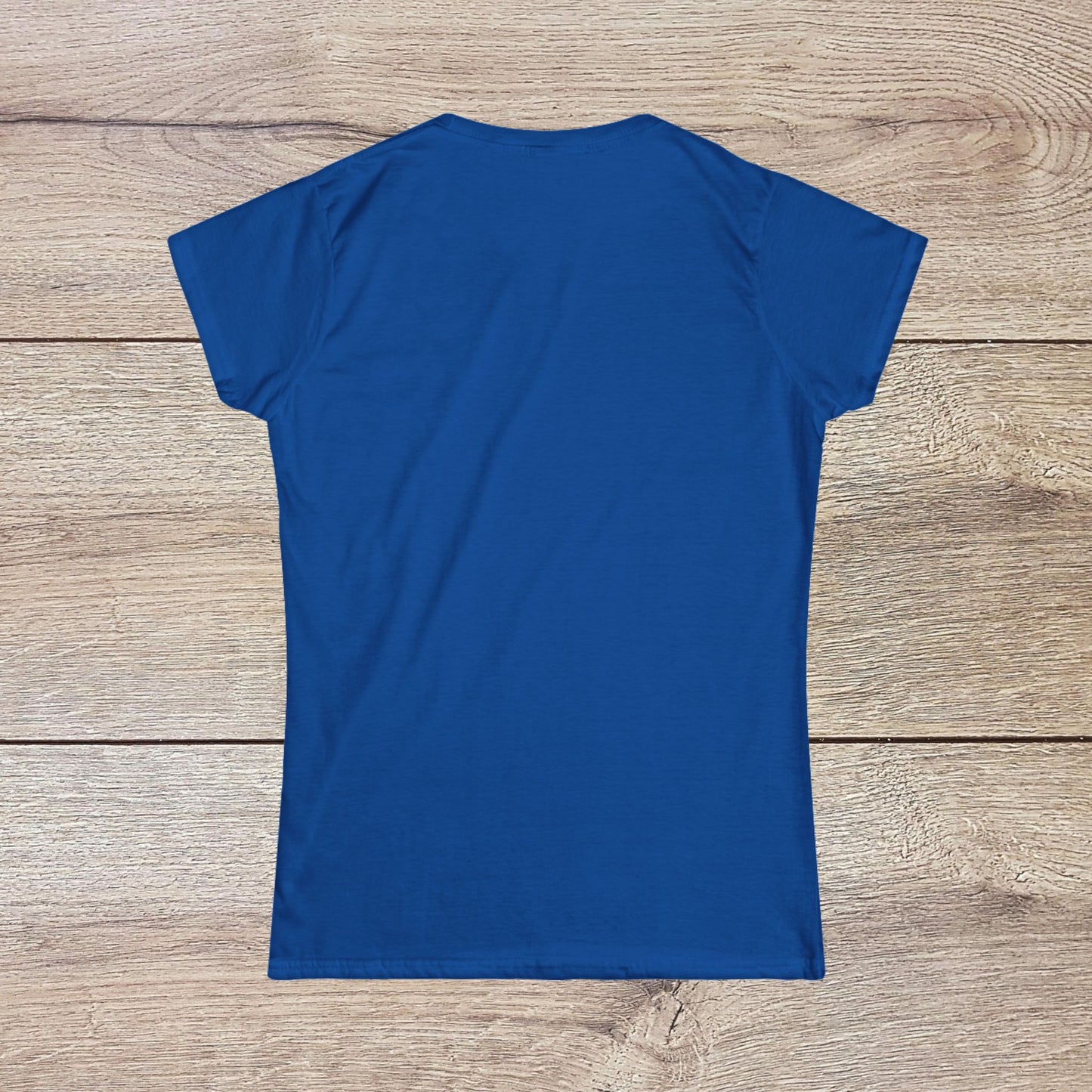 Back view of a vibrant blue Funny Pilates T-Shirt designed for comfort, featuring a classic fit suitable for various occasions.