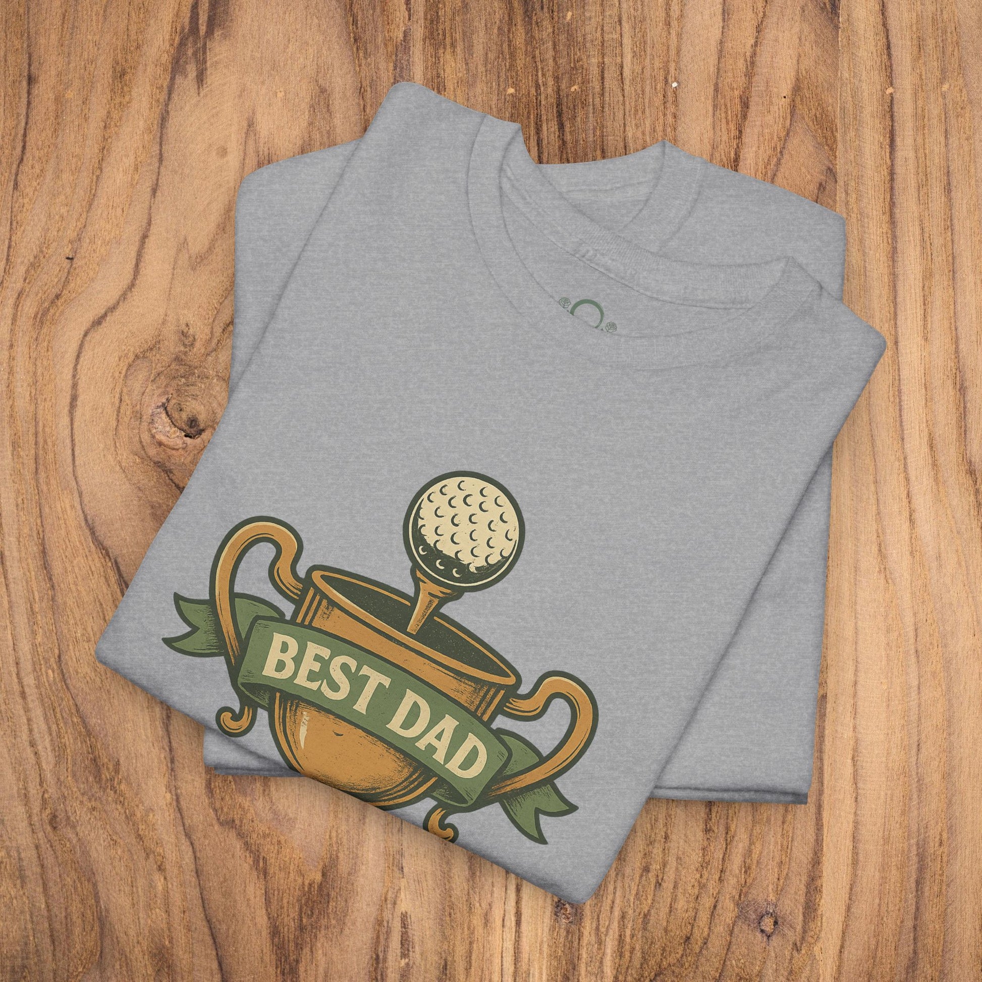 Best Dad Trophy T-Shirt in stacked arrangement highlighting the award trophy design with 'Best Dad' inscription, a great choice for Father's Day.
