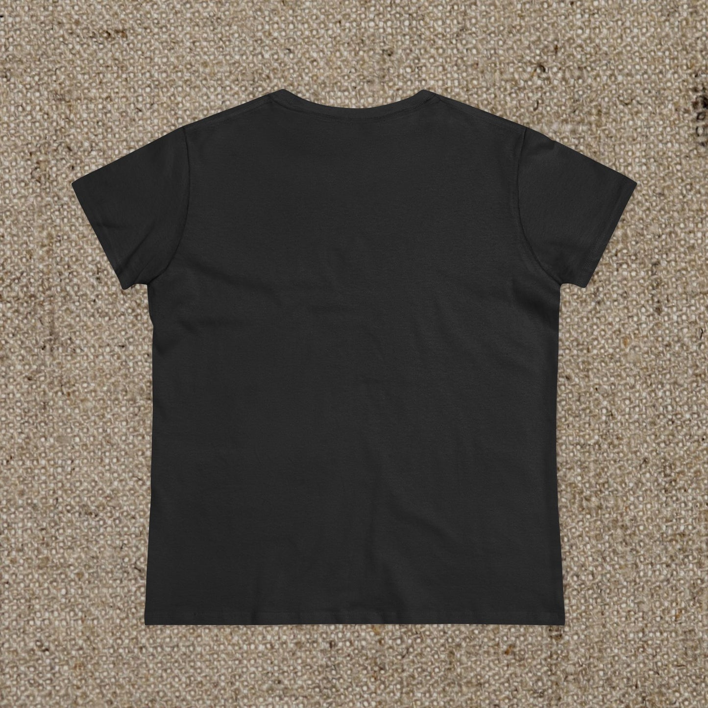 Back view of the ZenAndWhiskey Classic 100% Cotton Tee in solid black, emphasizing its durable design and comfortable fit.