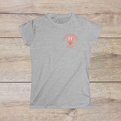 Crawfish Boil Shirt for Women | Fun Seafood Tee for Summer Festivals & NOLA Celebrations in heather gray featuring crawdad graphic, perfect for seafood lovers.